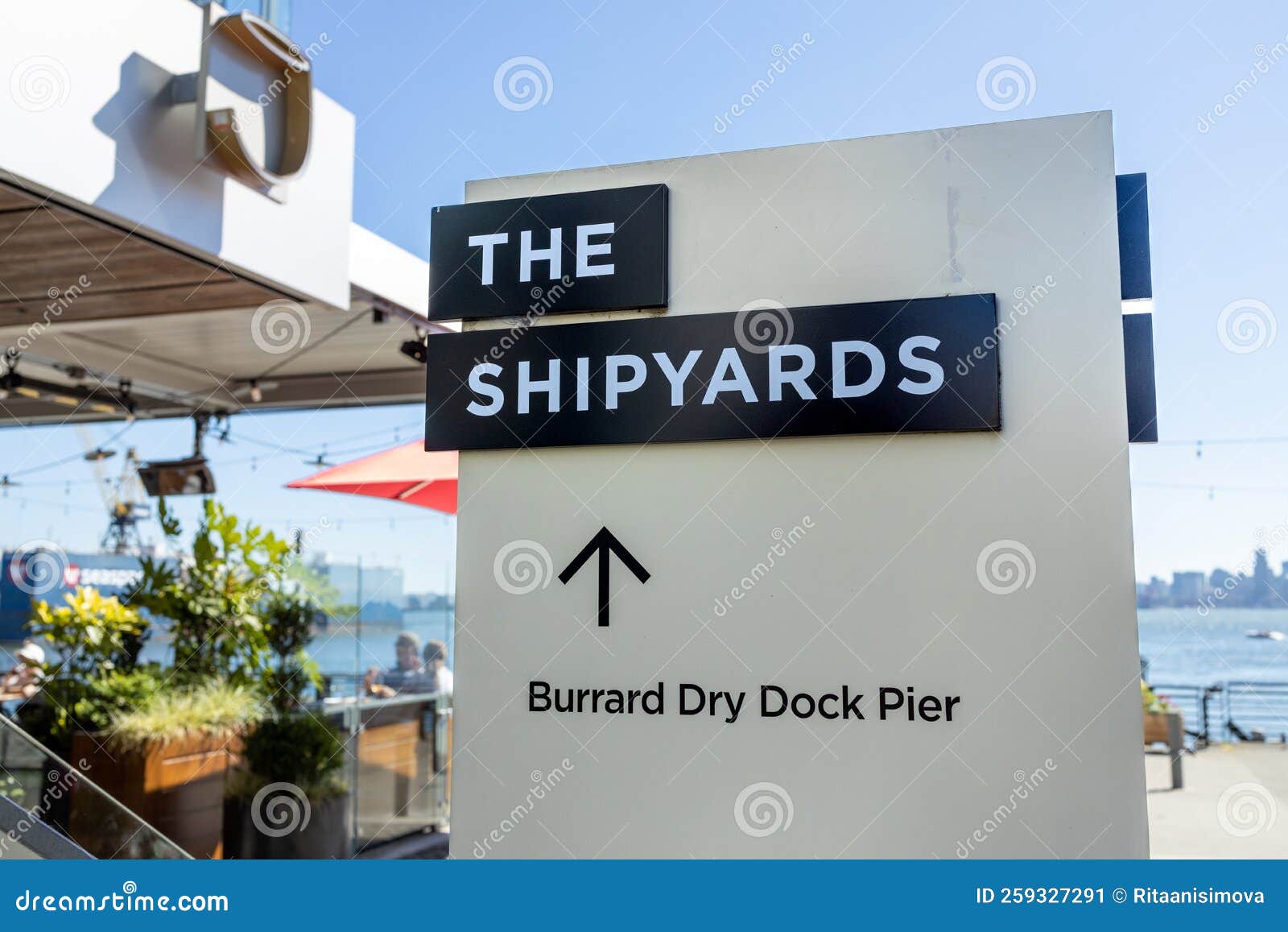 View of Sign the Shipyards in North Vancouver Editorial Photo Image