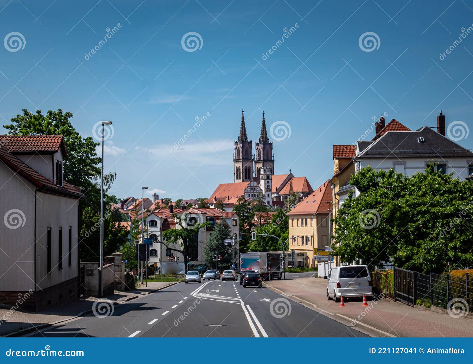 view of the skyline of oschatz in saxony
