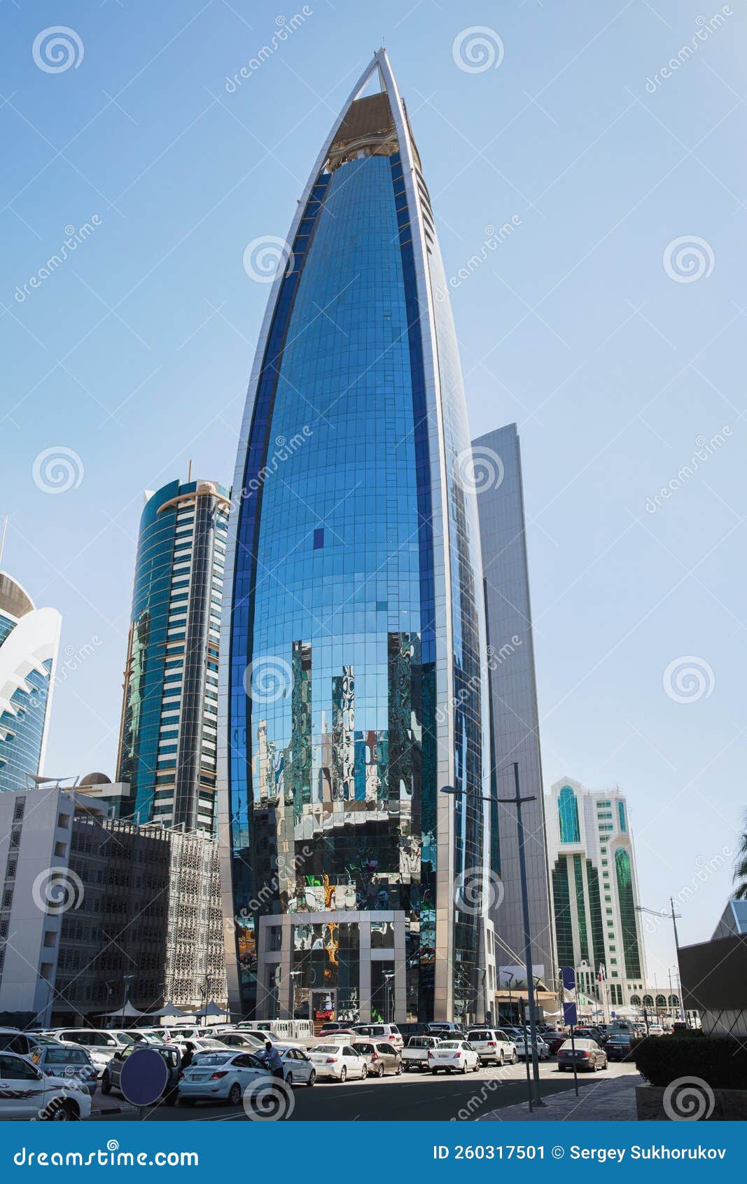 View of a Skyscraper in Doha City Center Editorial Photo Image of