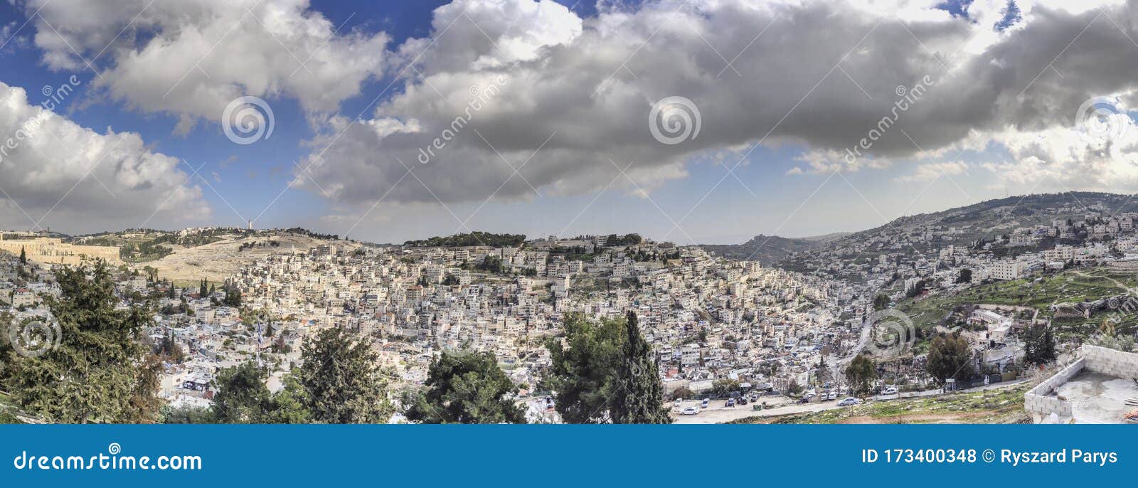View of the Slopes of the Olive Mountain from the Side of Old Jerusalem Stock Photo Image of