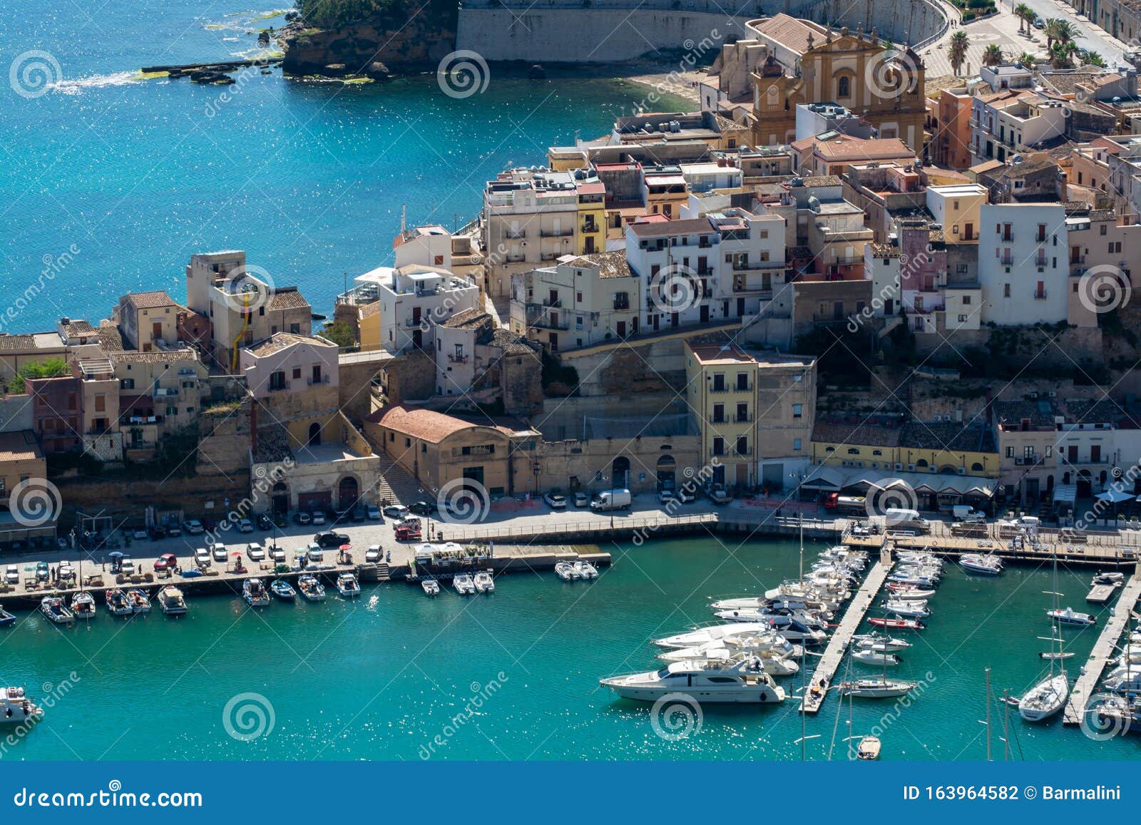 View on Small Sicilian Seaside Town Castellammare Del Golfo Located in ...