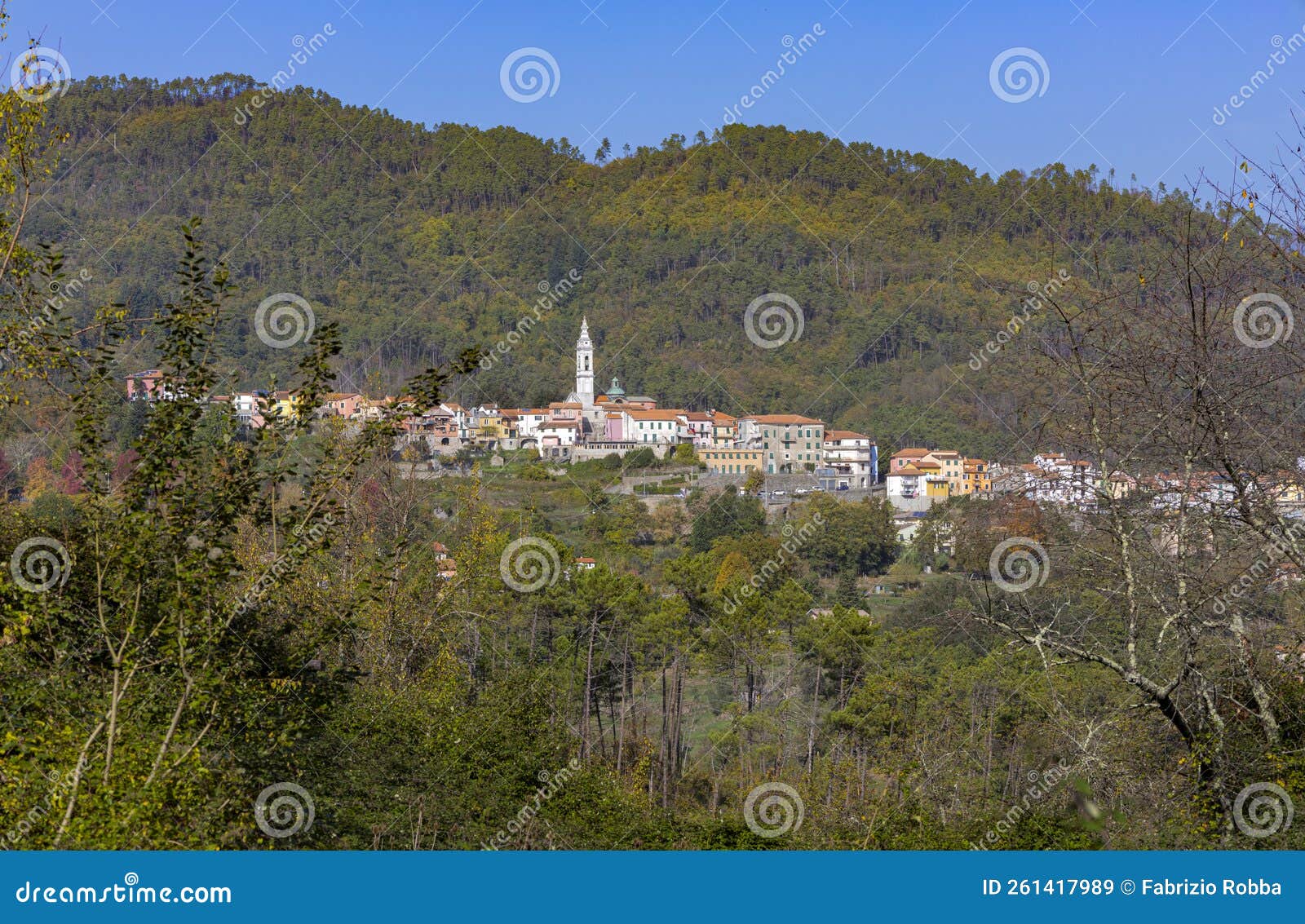 view of the small village of carro, la spezia province, italy