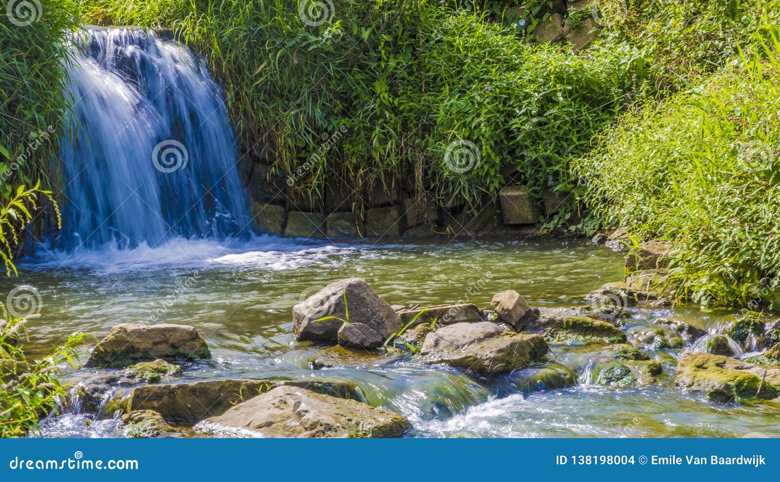 View Of A Small Waterfall Flowing Stock Photo Image Of Creek Brook