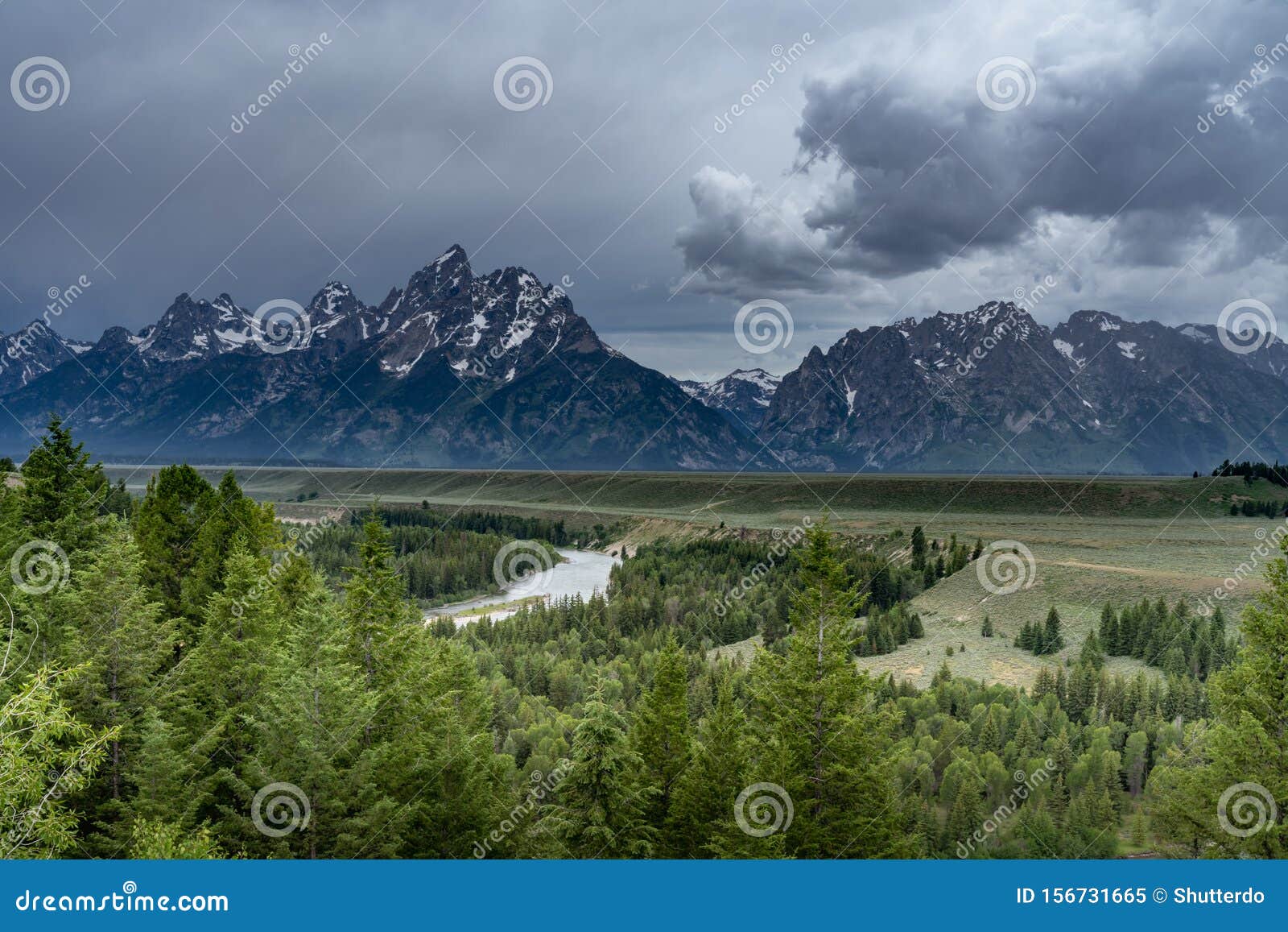 View of the Snake River from the Snake River Overlook Stock Image