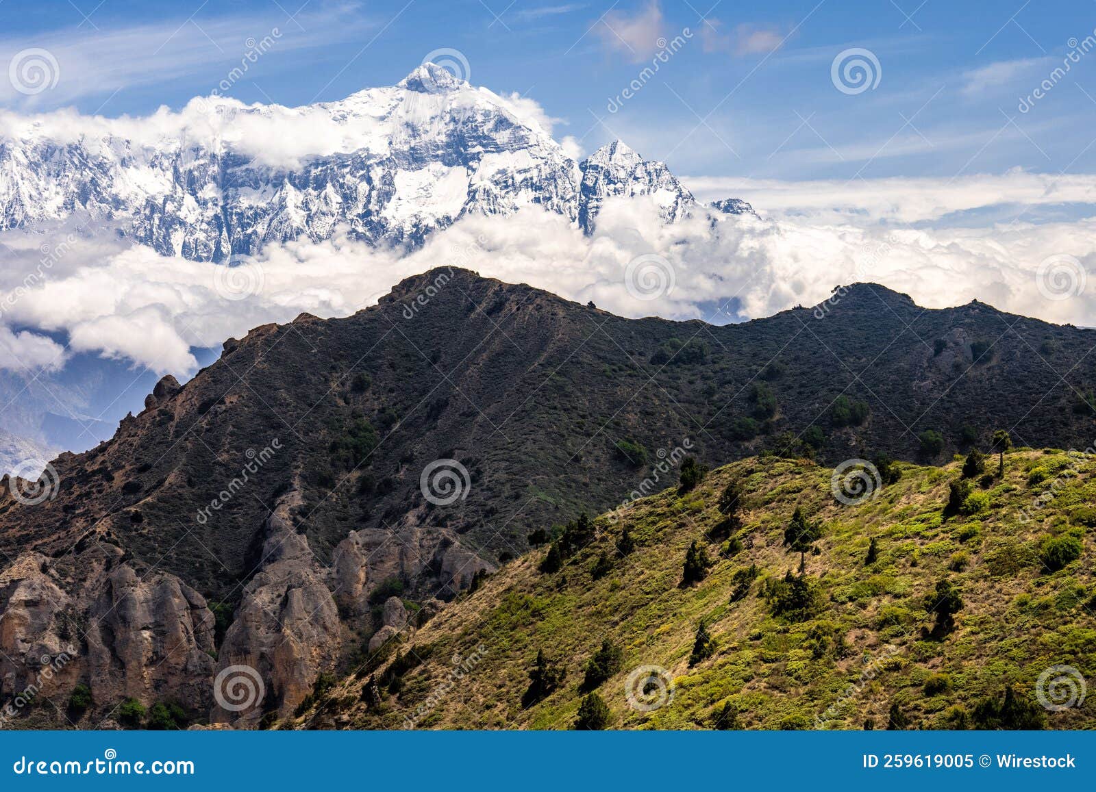 The Nilgiri Sexy Video - View of the Snowy, Green, Shadowed Annapurna and Nilgiri Mountains in the  Kingdom of Mustang Stock Image - Image of kingdom, 2022: 259619005