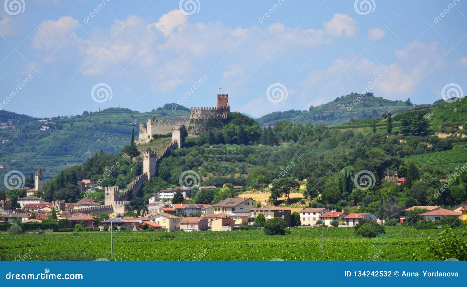 soave comune and medieval soave castle northern italy