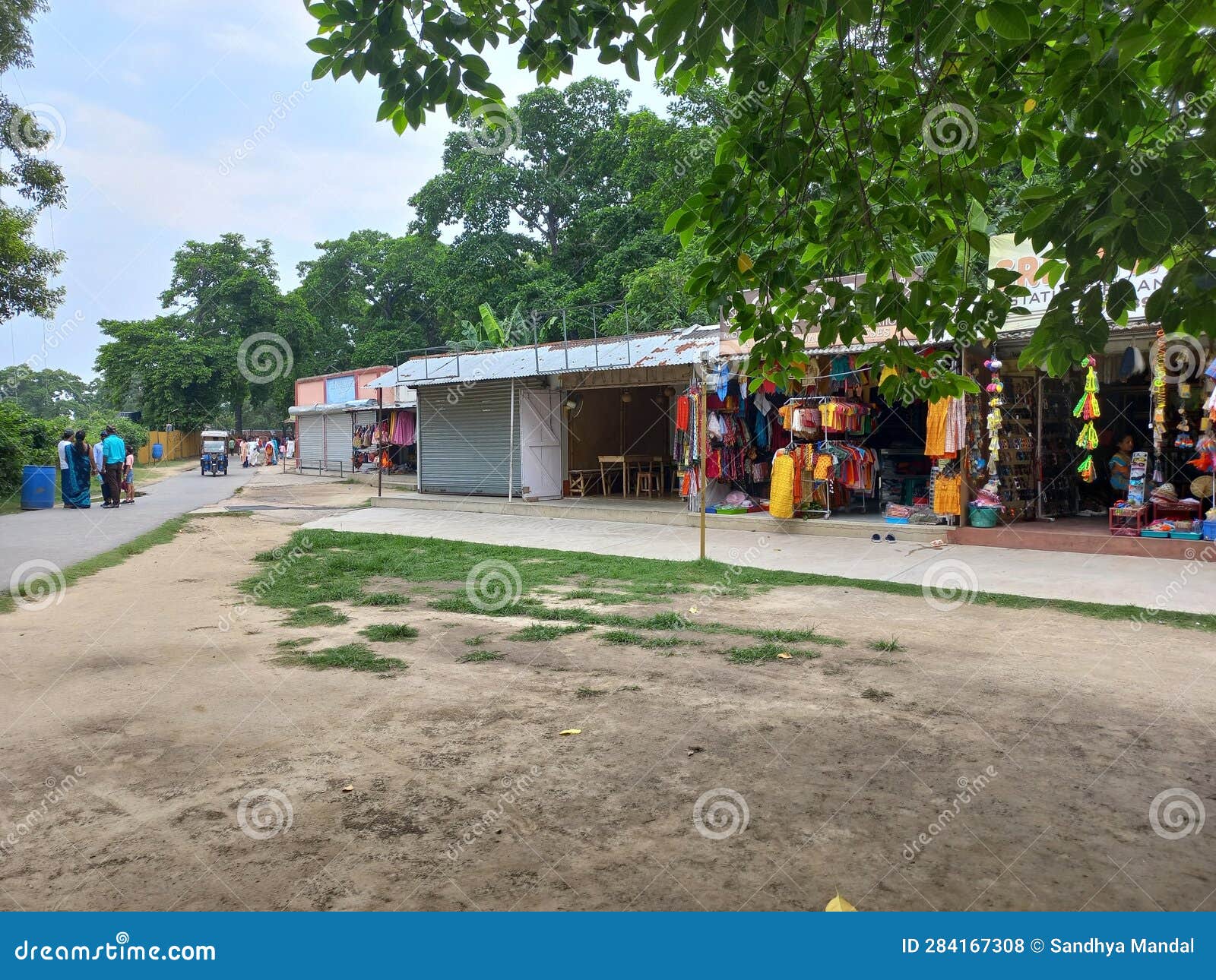 View of the Souvenir Shops Inside ISKCON Temple in Mayapur, West Bengal