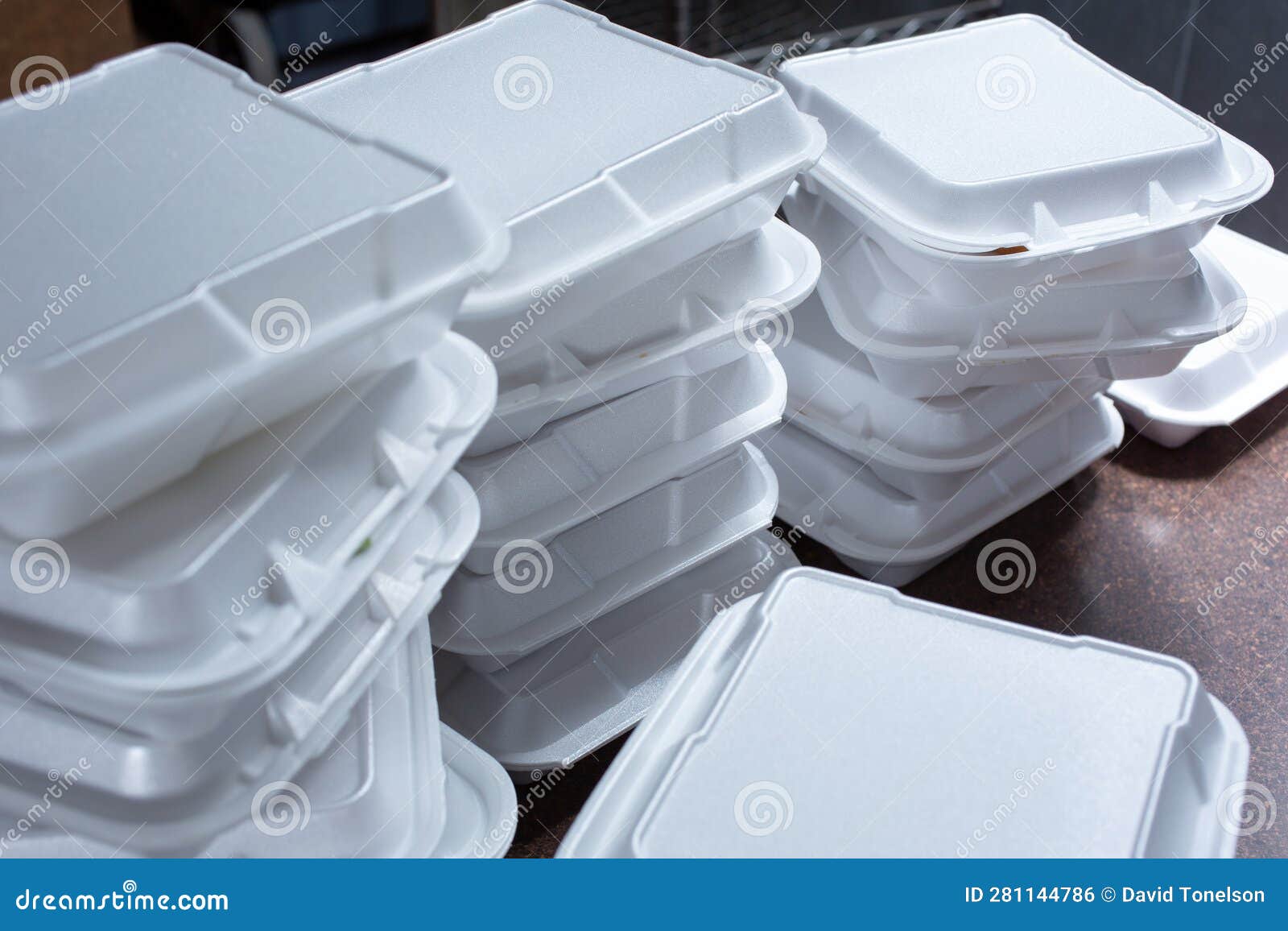 Stacks of Styrofoam Food Takeout Boxes Stock Photo Image of closed