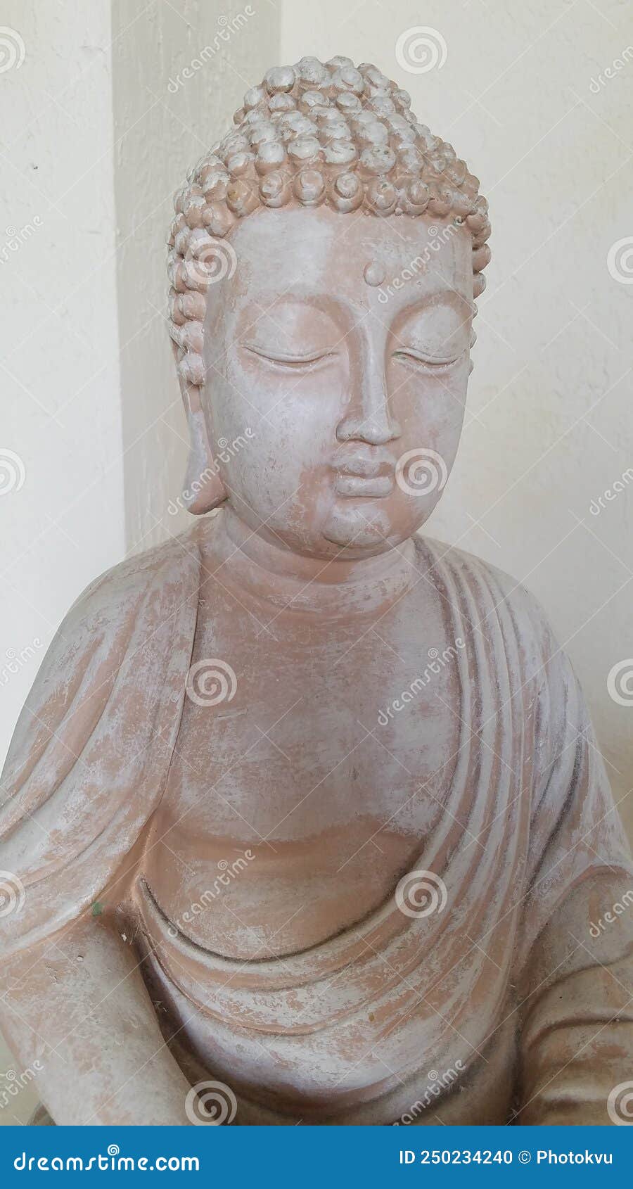 Statuette of a Stone Buddha Stock Photo Image of isolated, history