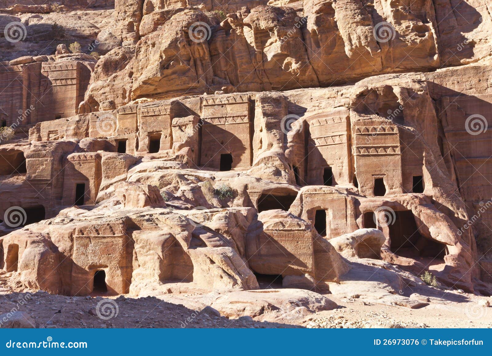 View at the street of facades, petra, jordan