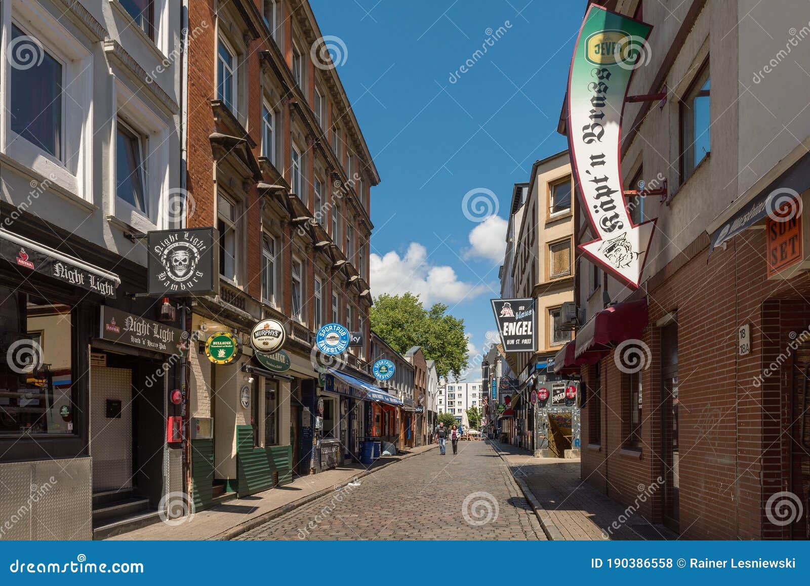 View a Street with Bars in the Red Light District the Hamburg District of Pauli Editorial Stock Photo - Image of davidstrasse, district: 190386558