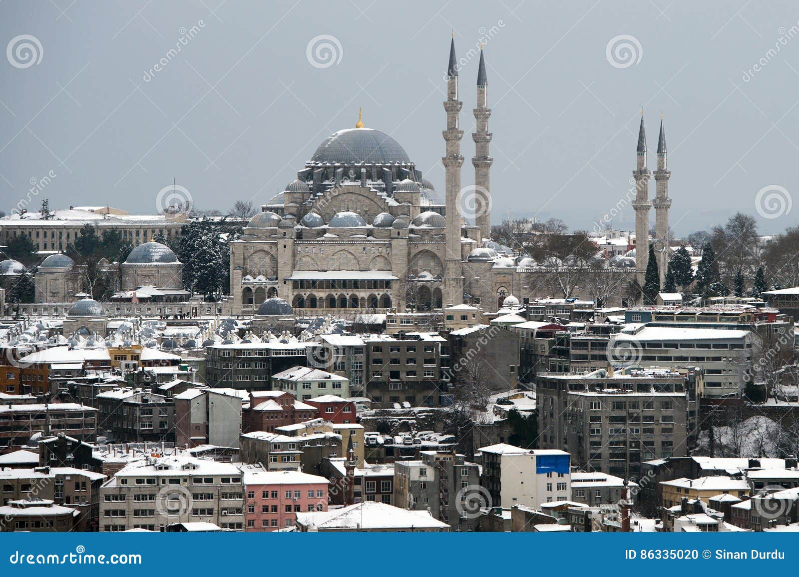view of suleymaniye mosque from galata tower