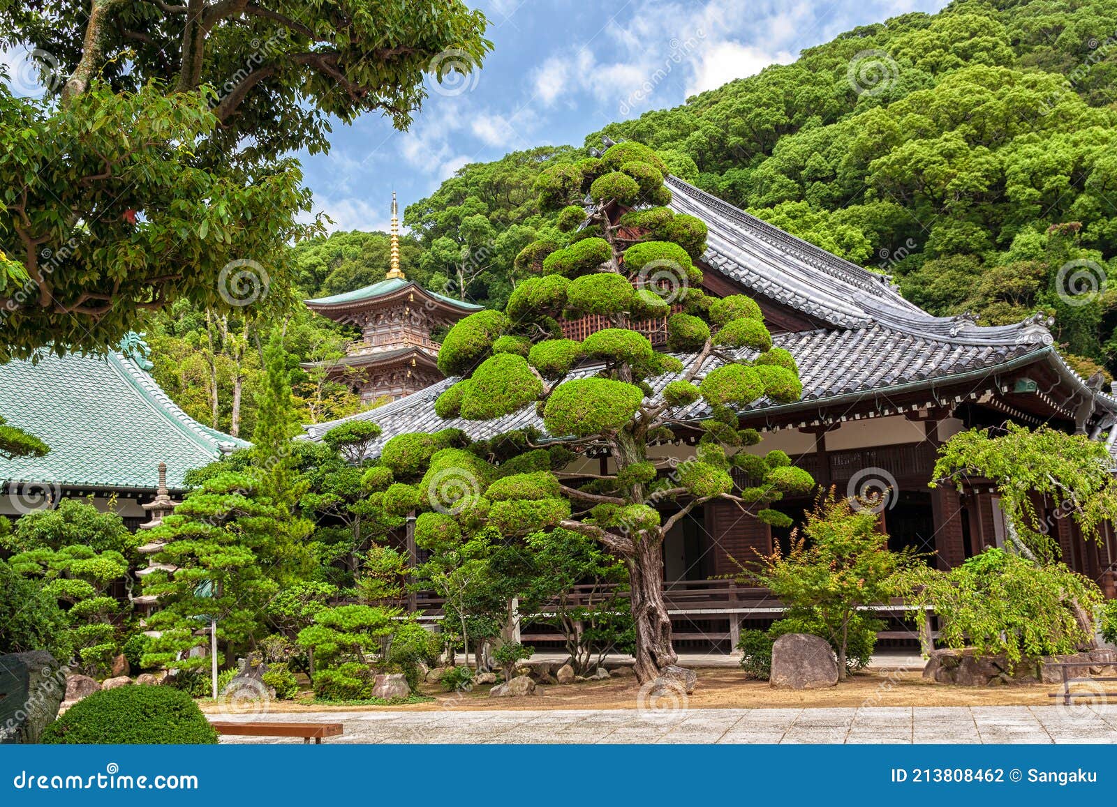 view of suma temple in kobe, japan