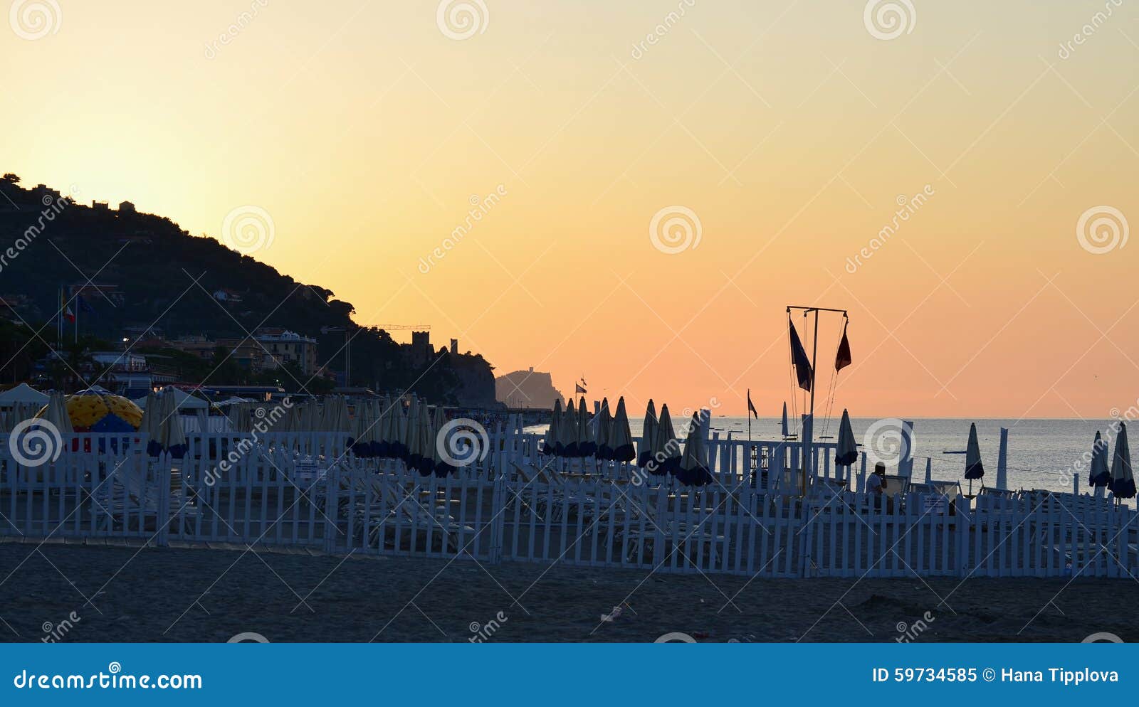 View of the Sunrise, the Ligurian Riviera, Finale Ligure Stock Image ...