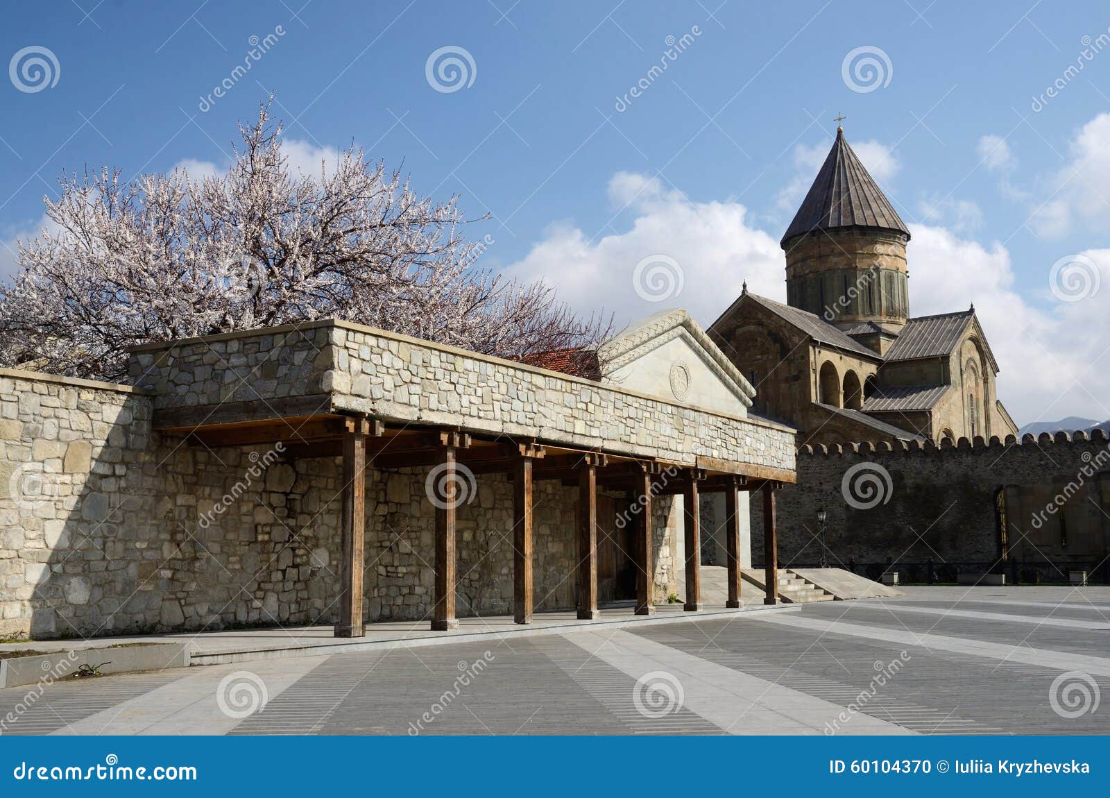 view of svetitskhoveli cathedral (living pillar cathedral),georgia