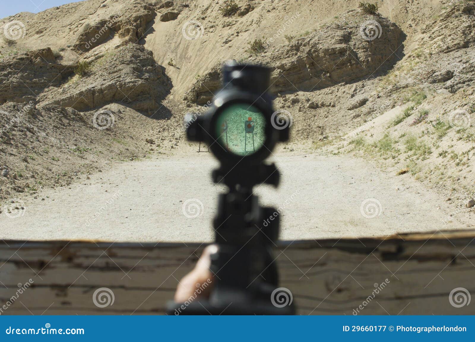 view of target through rifle scope