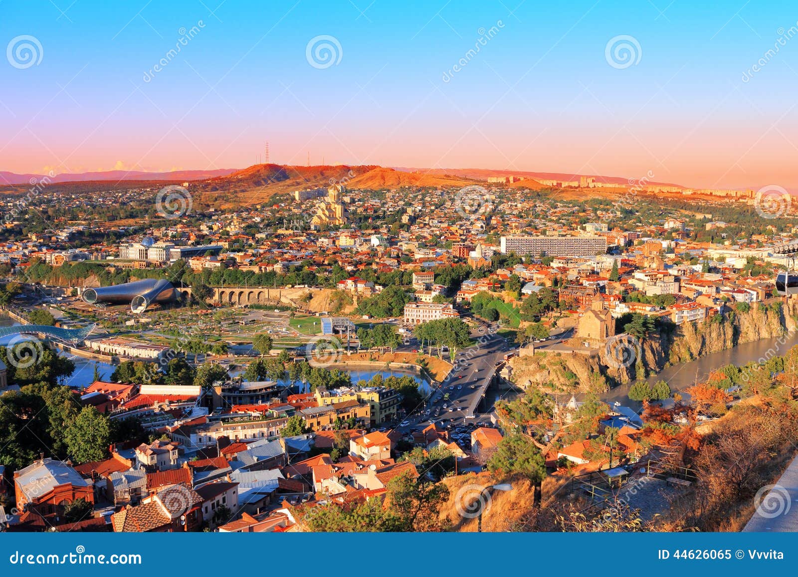 View of Tbilisi stock image. Image of cathedral, landmarks - 44626065