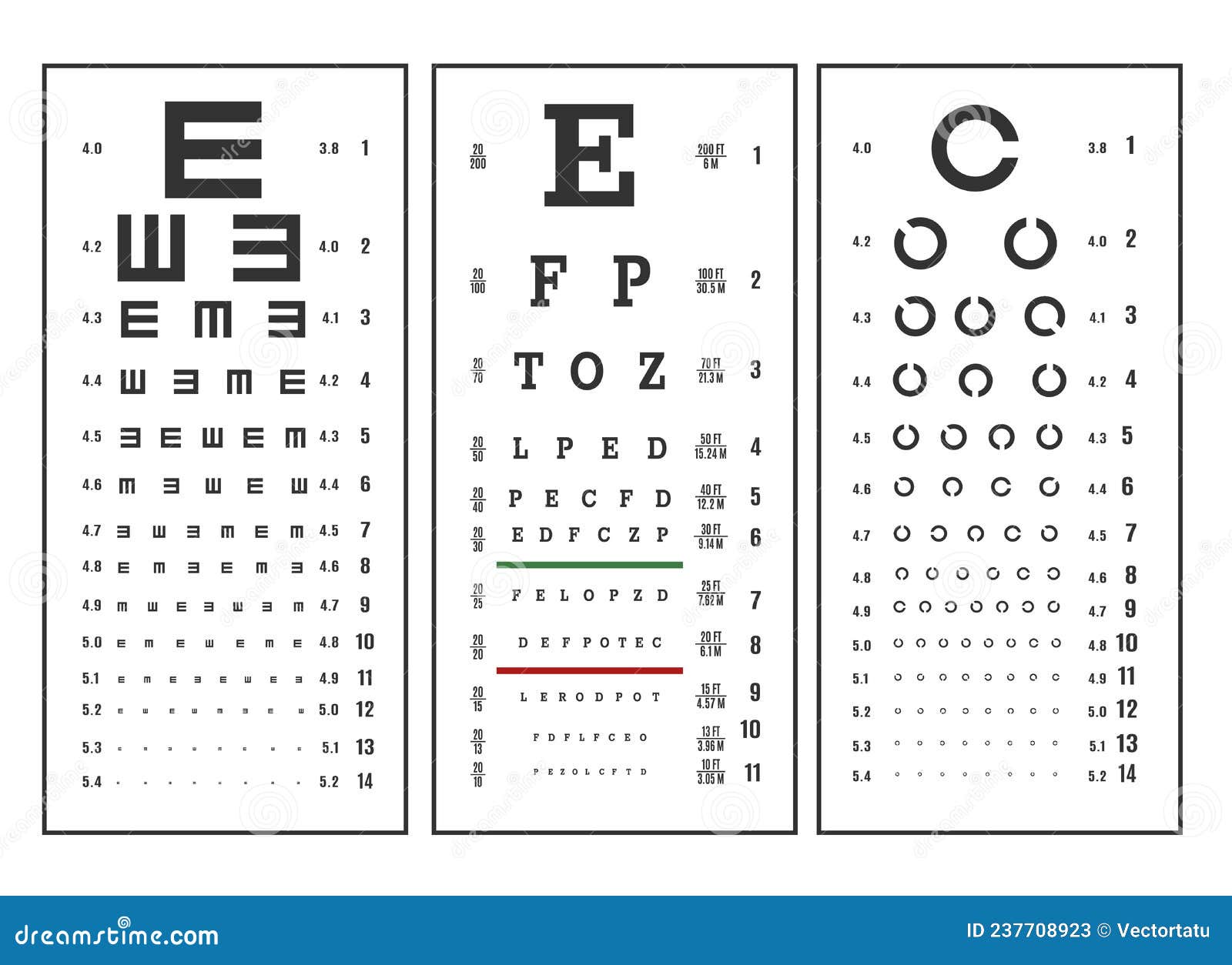 View test charts stock vector. Illustration of ophthalmic - 237708923