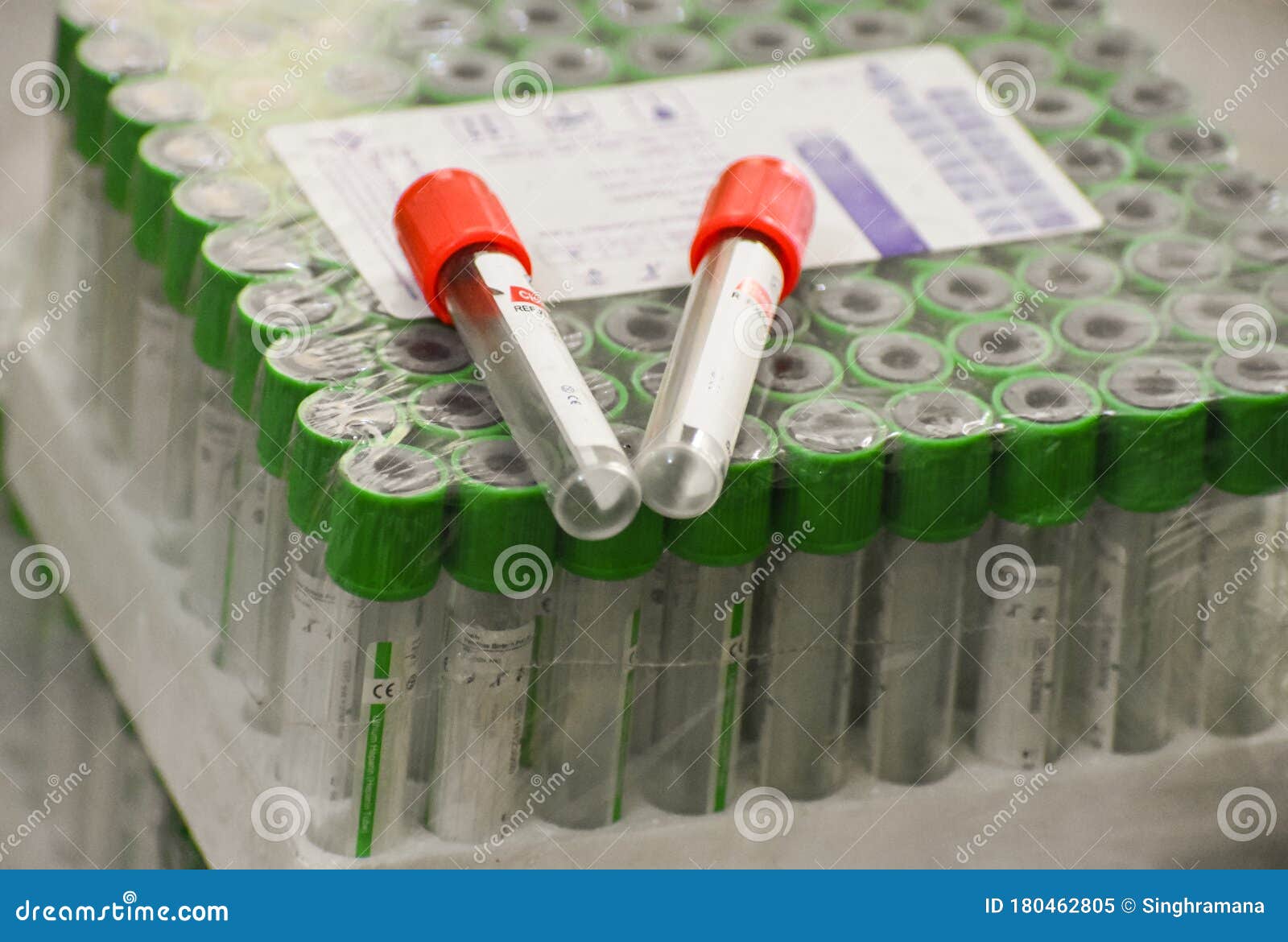 View of Testing Medical Vials Useful in Various Blood Sample