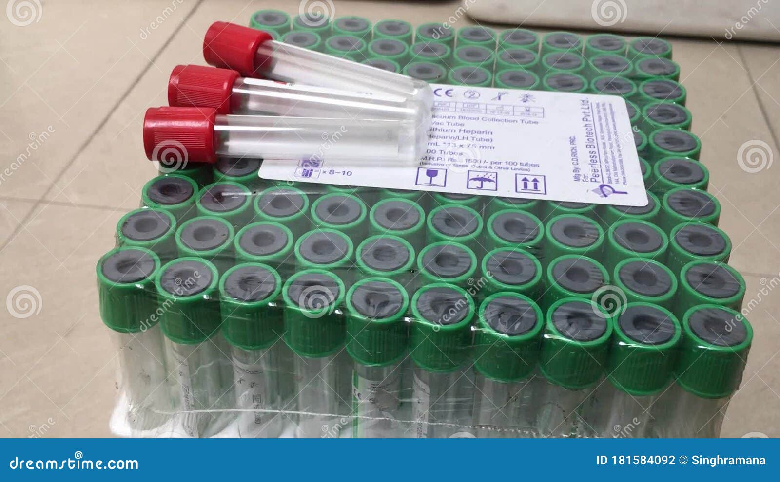 View of Testing Medical Vials Useful in Various Blood Sample