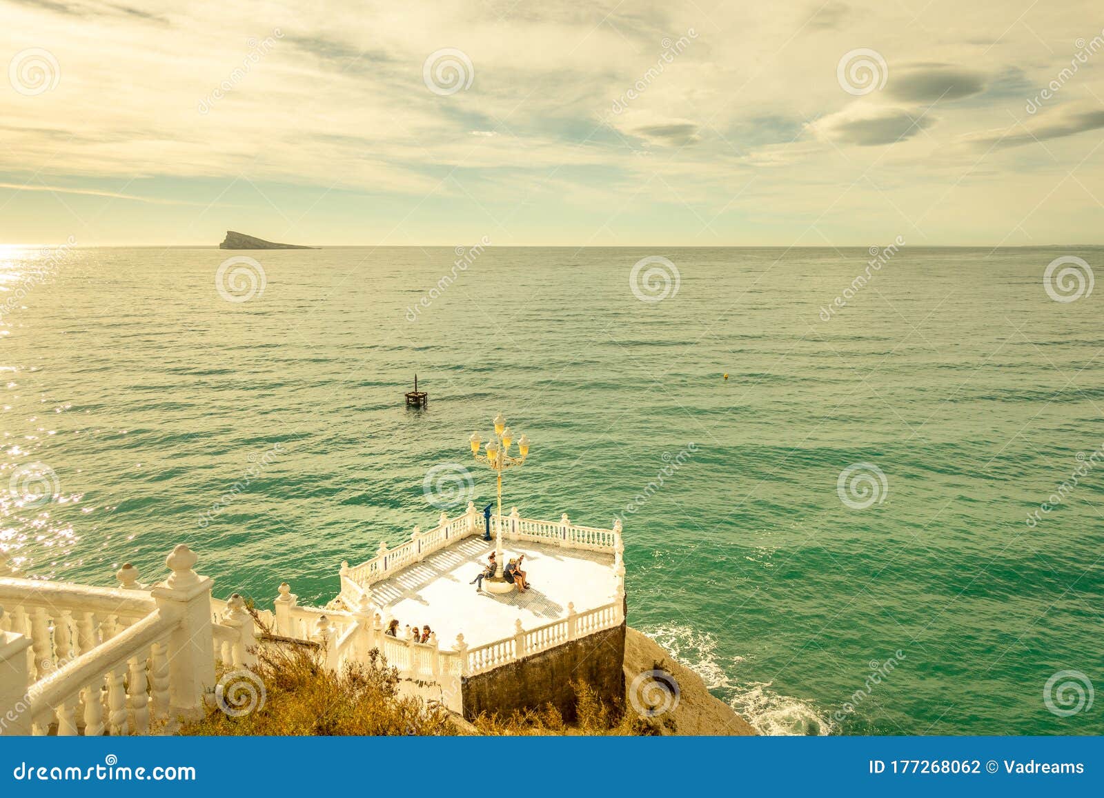view to benidorm island, mediterranean balcon and sea in benidorm, spain