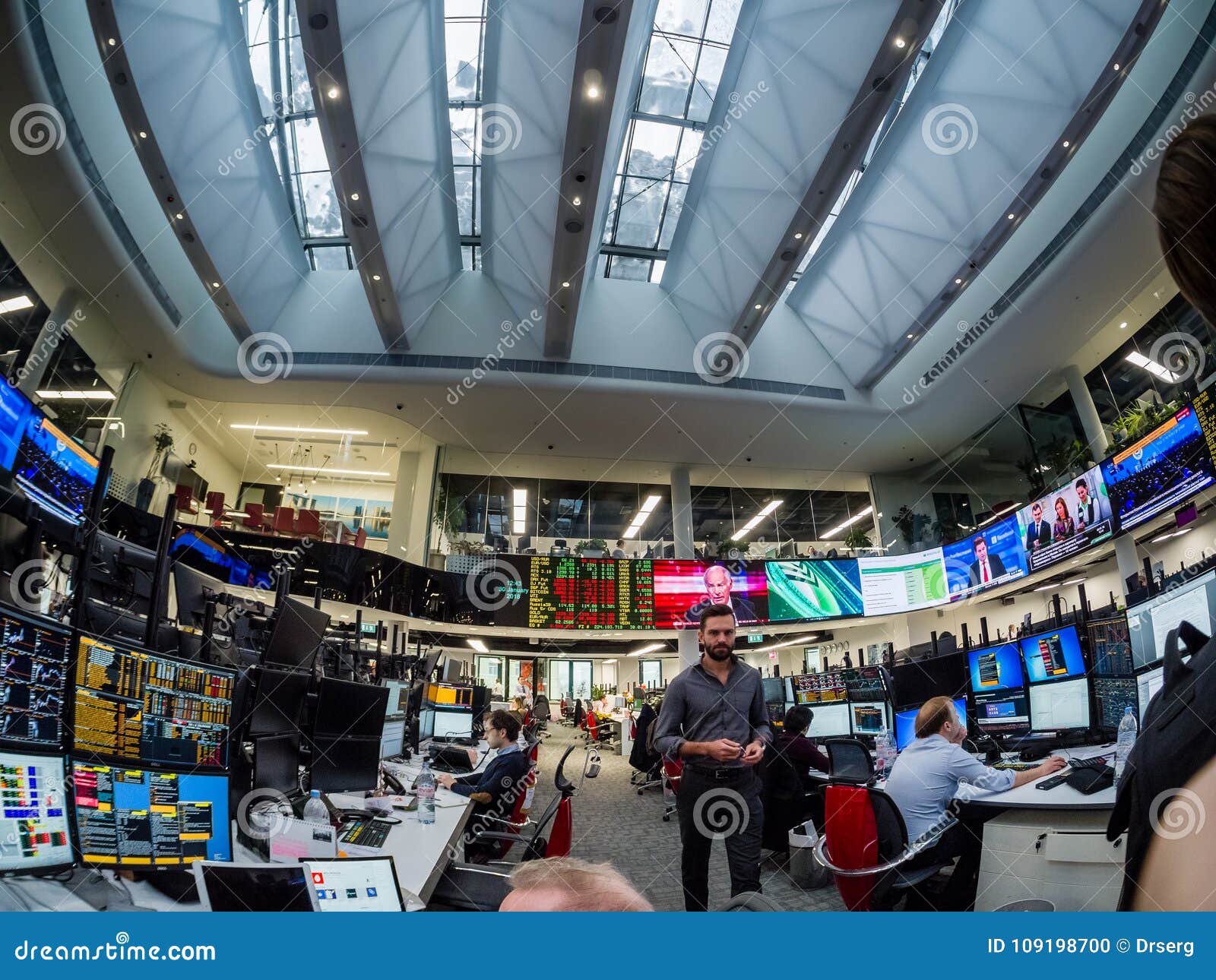 View To Busy Trading Floor Of The Sberbank Cib Editorial Image