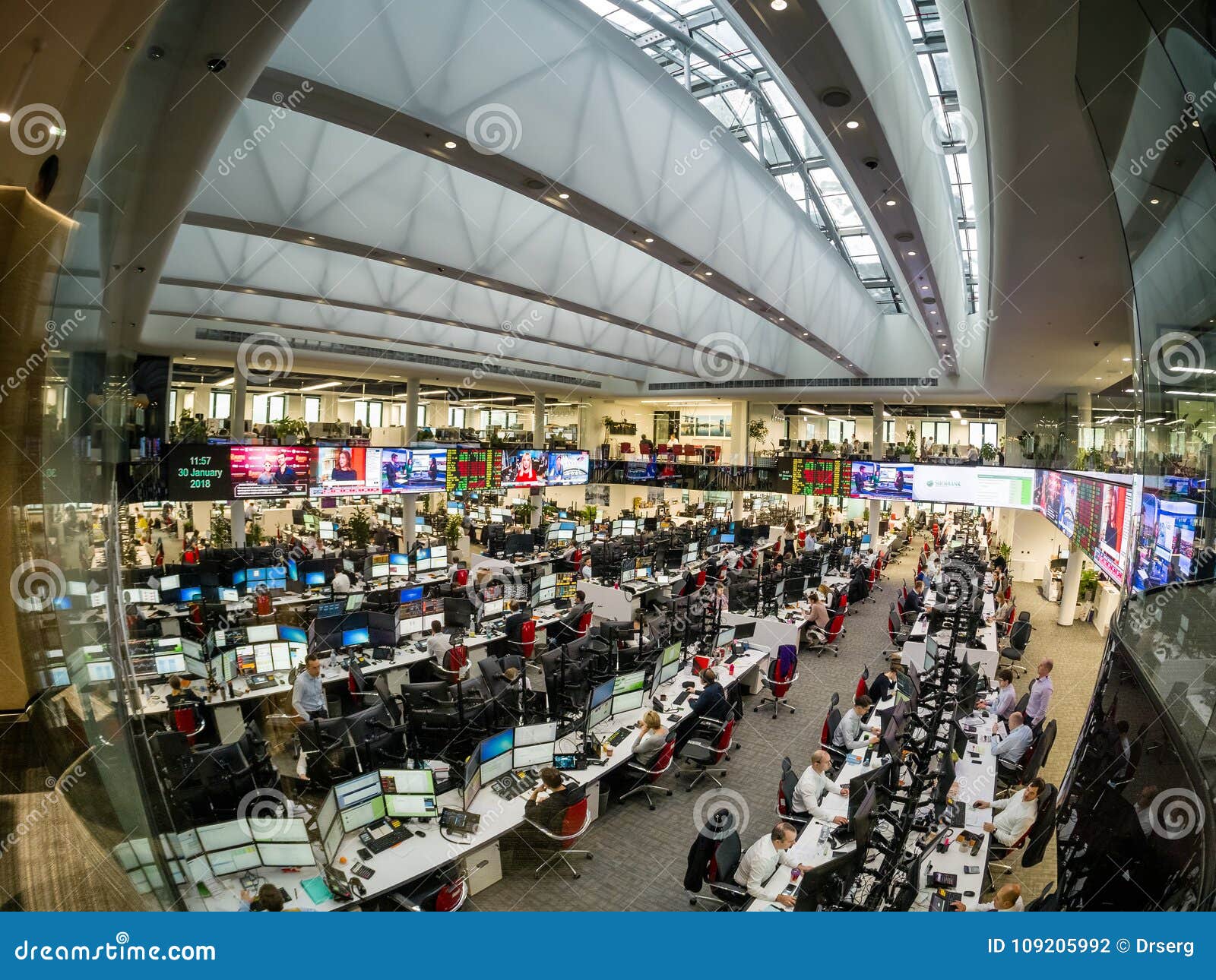 View To Busy Trading Floor Of The Sberbank Cib Editorial