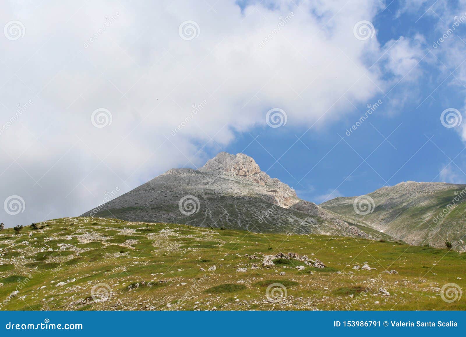 view to camicia mountain, abruzzo, italy