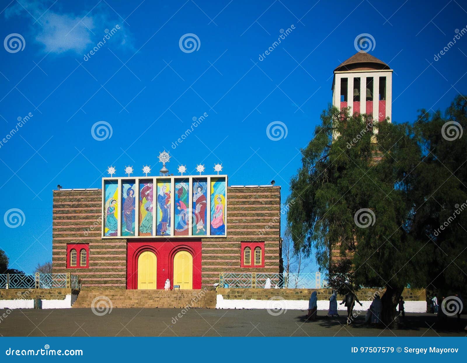 view to enda mariam cathedral, asmara, eritrea