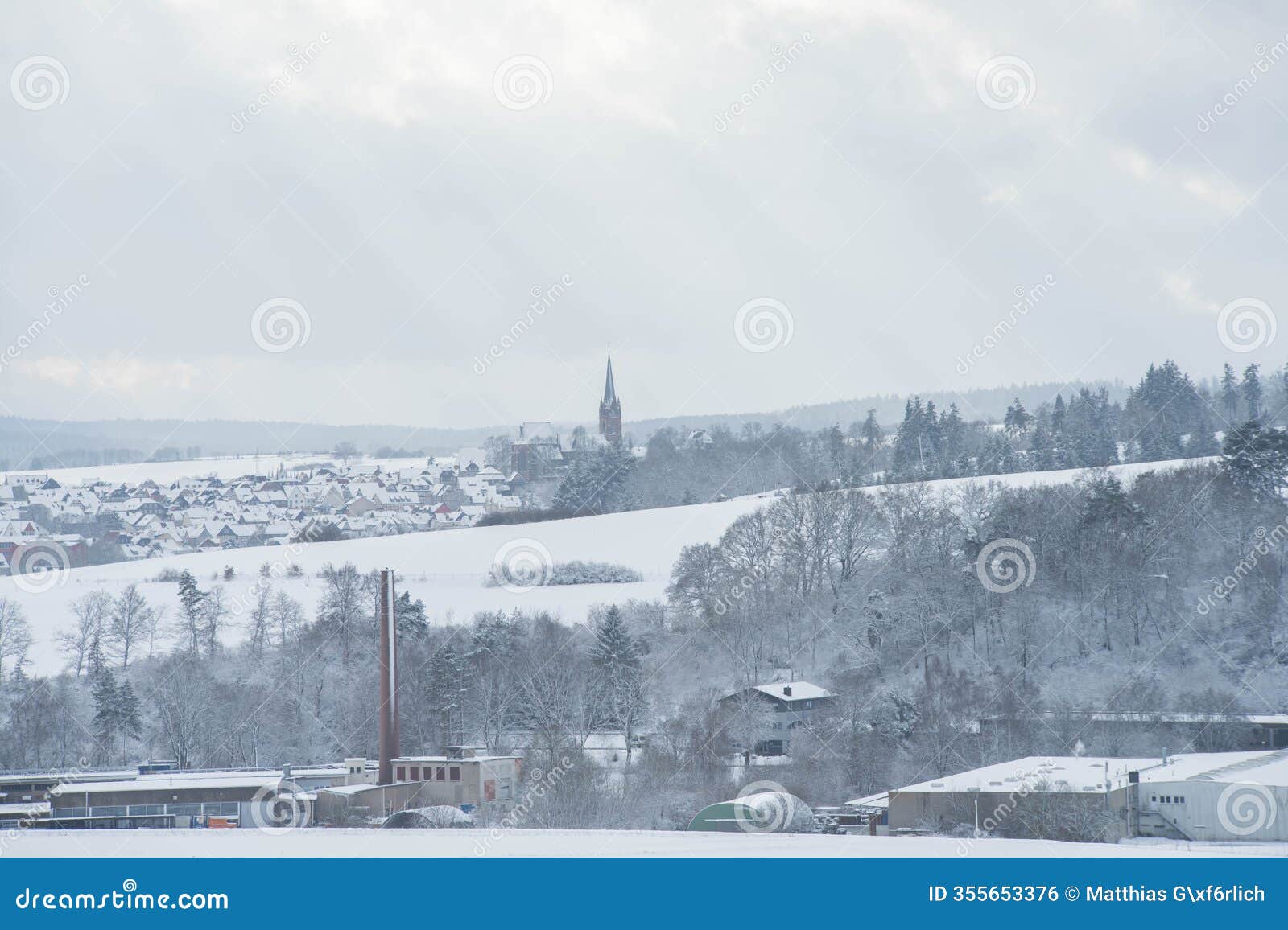 view to the the german town called frankenberg at the river eder.
