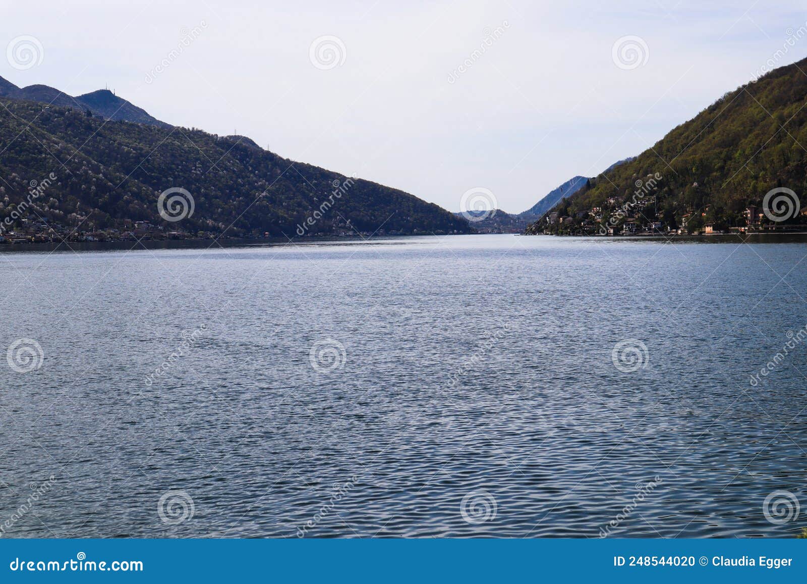 view to the lago lugano from melide, ticino, switzerland