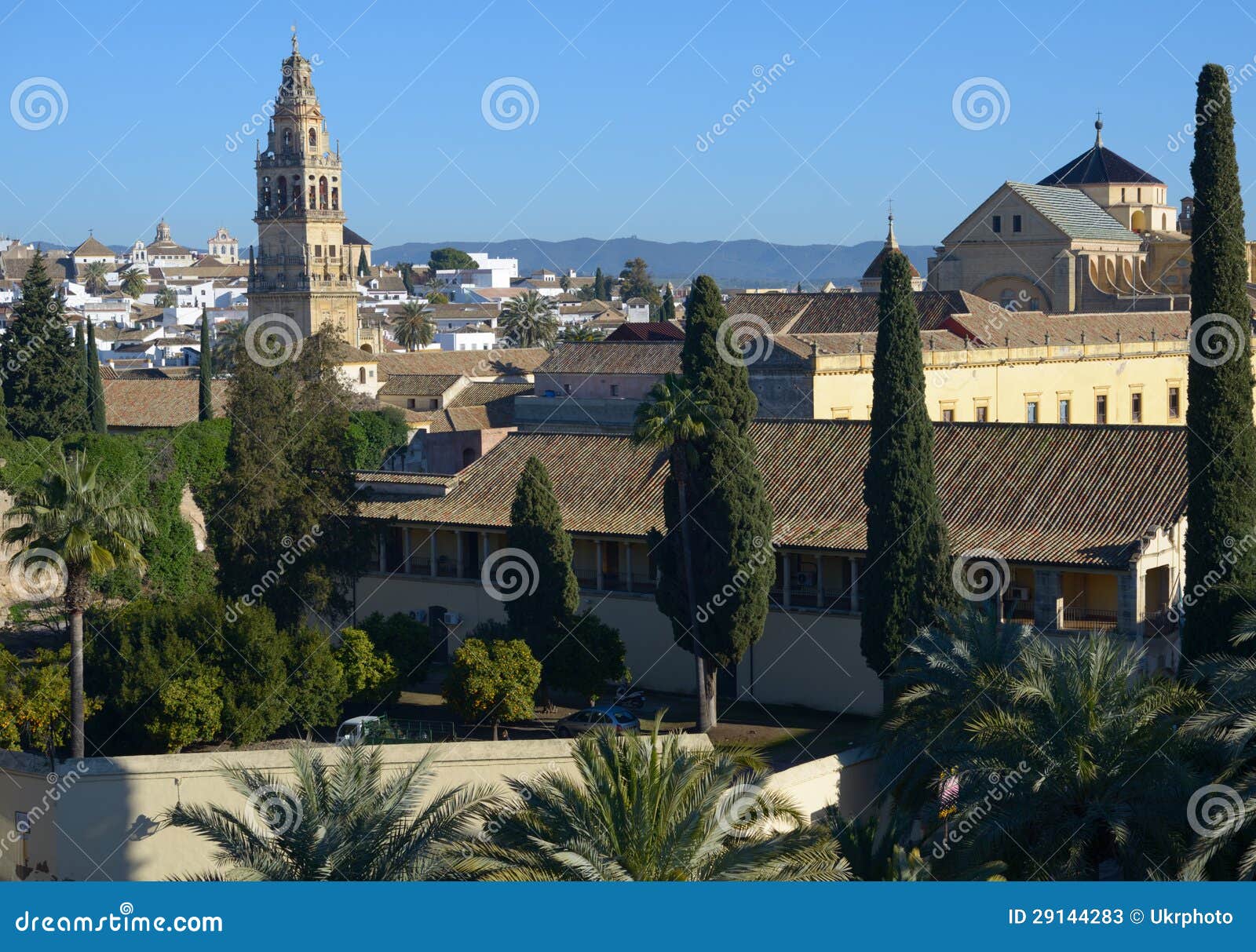 view to mezquita cathedral in cordoba, spain
