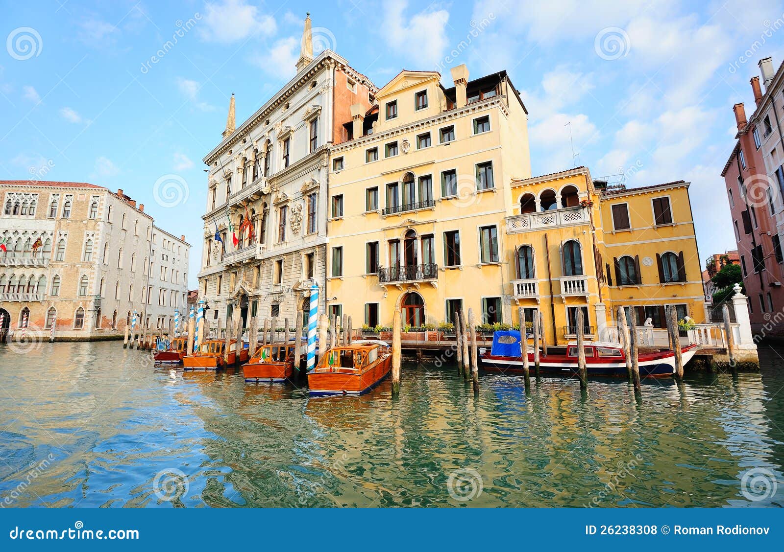 view to palazzos on grand canal in venice