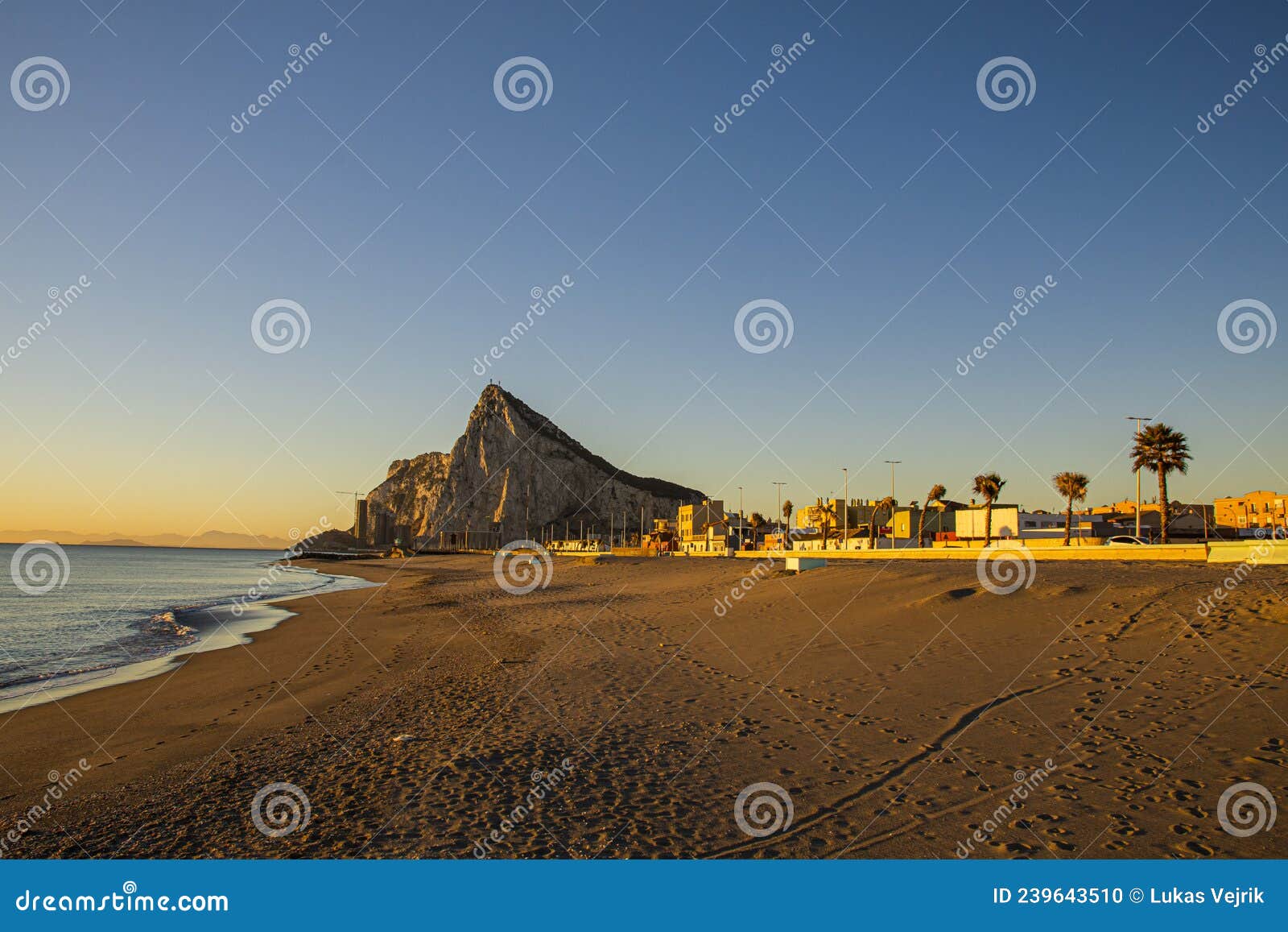 View To The Rock Of Gibraltar During Sunrise Stock Photo Image Of