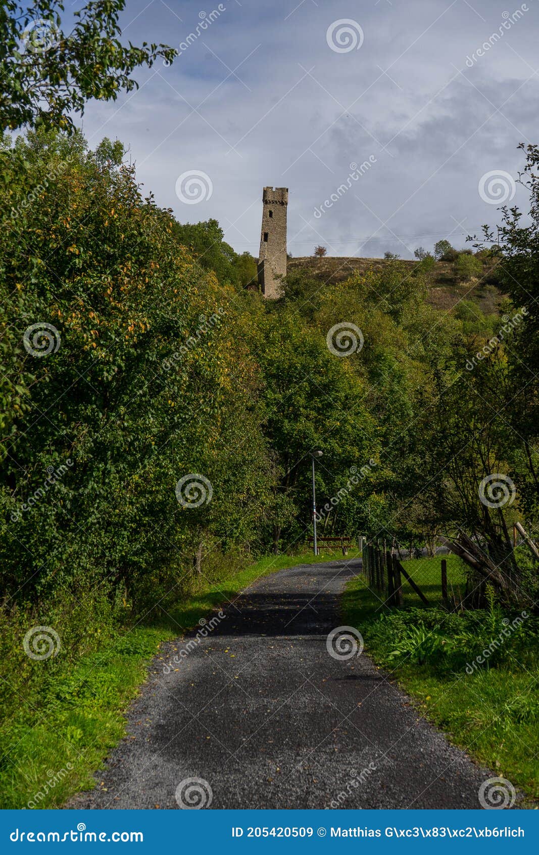view to the ruin castle called philippsburg in the german region eifel