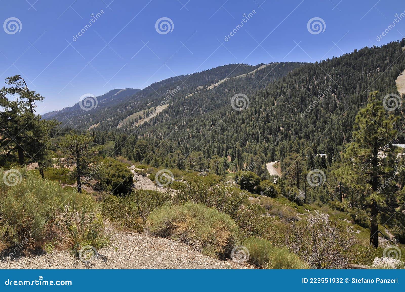 View from the Top of Mount Baldy, Southern California Stock Photo