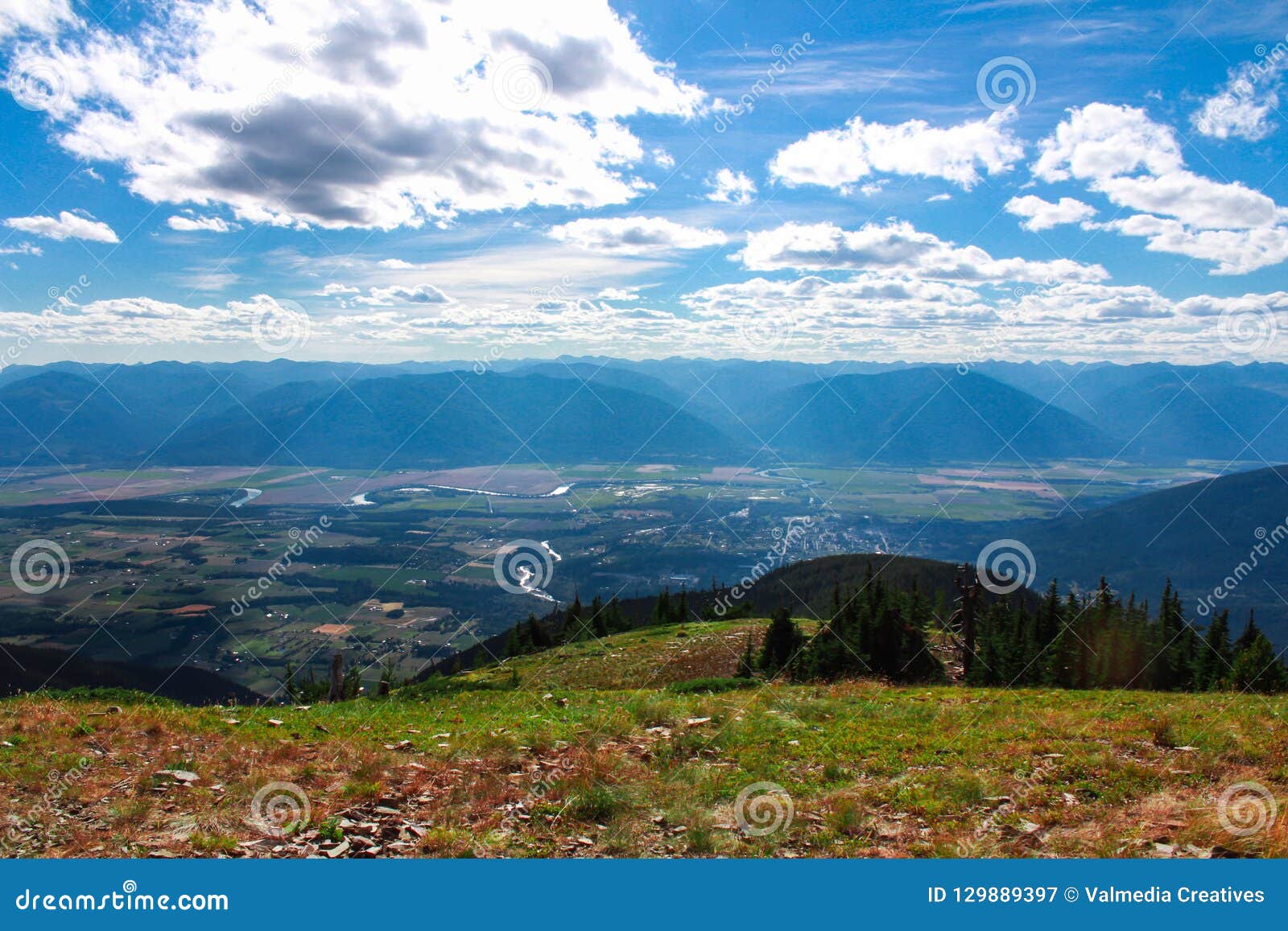 view from the top of a mountain in creston valley, kootenays, bc