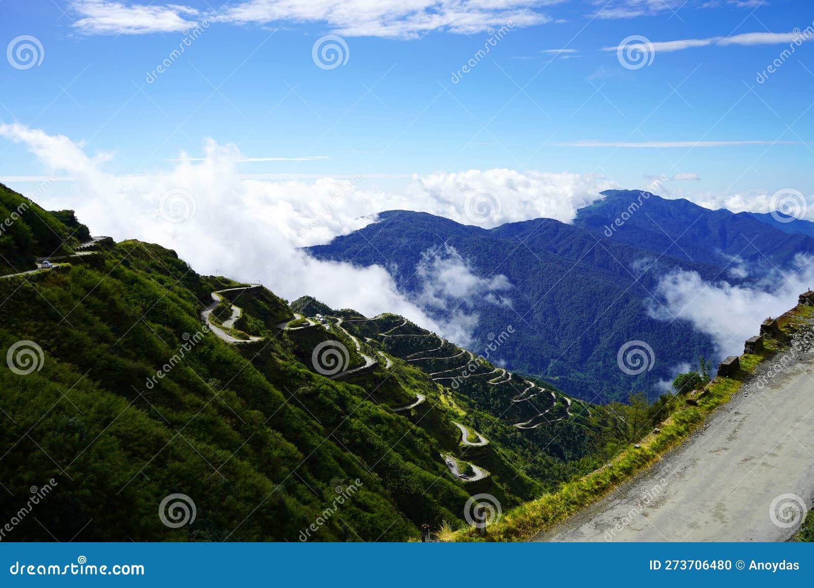 View from the Top of Old Silk Route Sikkim Stock Photo Image of