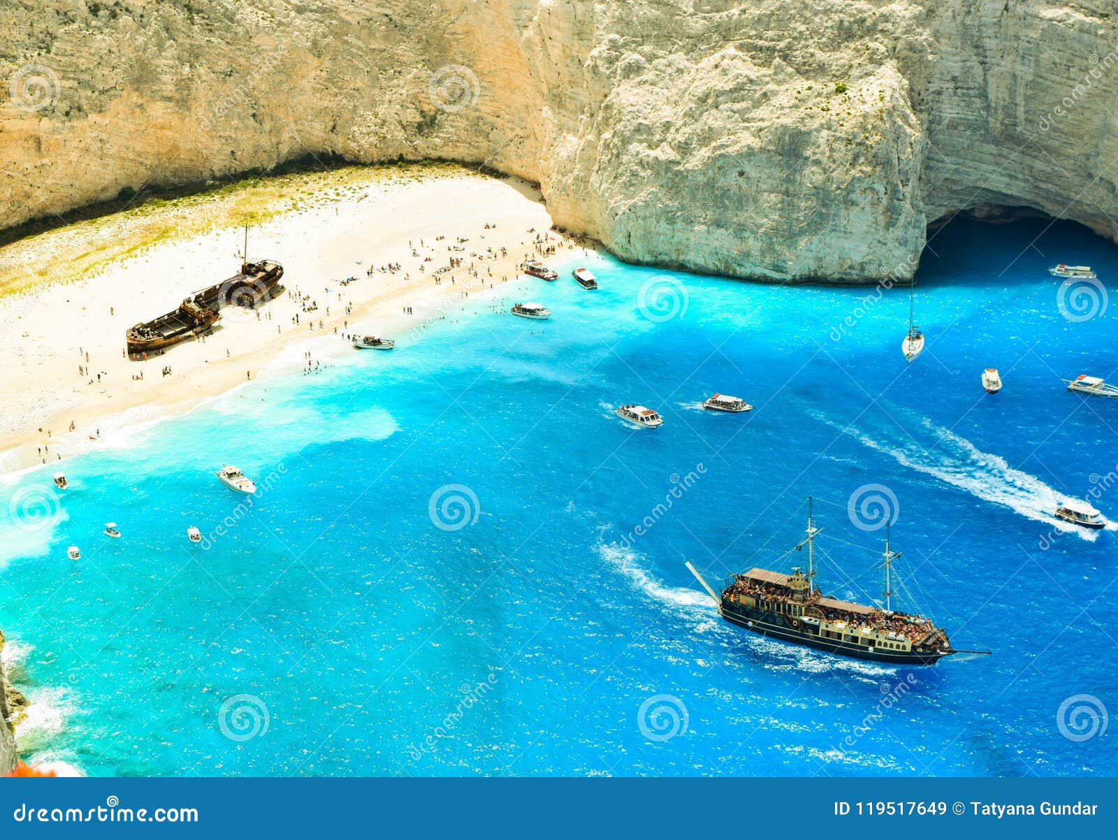 Shipwreck Bay, Zakynthos Island, Greece. Stock Image - Image of cliff ...