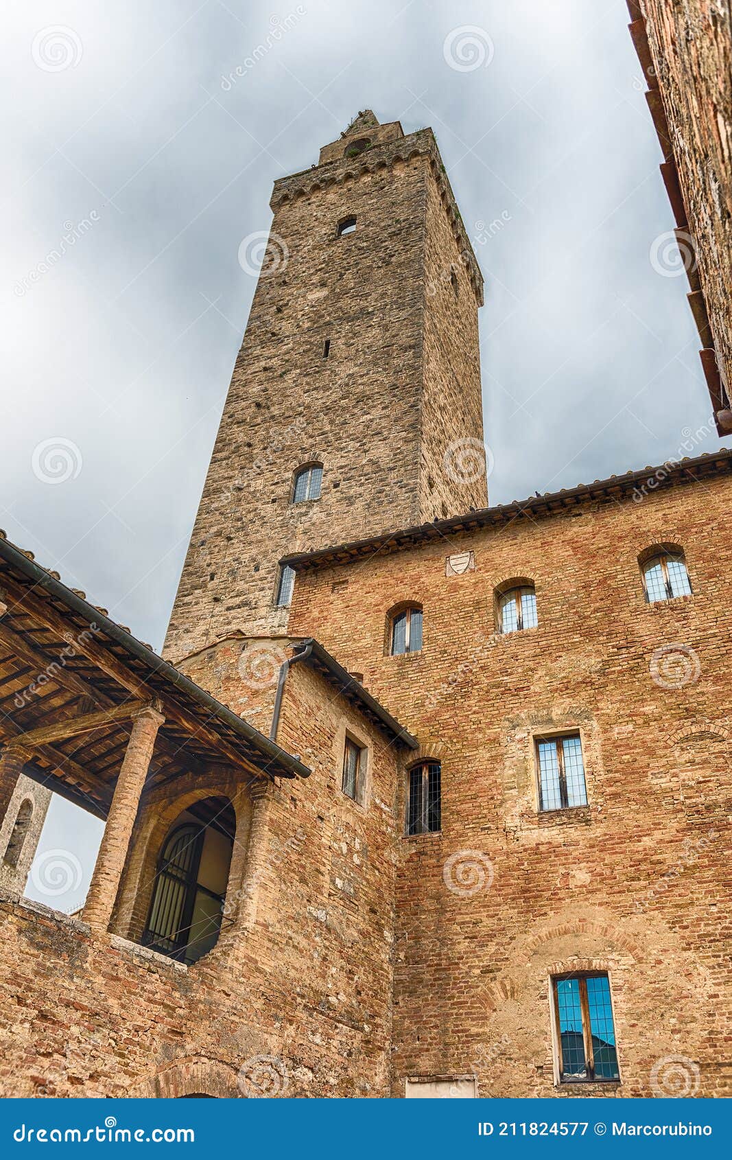 View Of Torre Grossa Tallest Tower In San Gimignano Italy Stock Image Image Of Historic