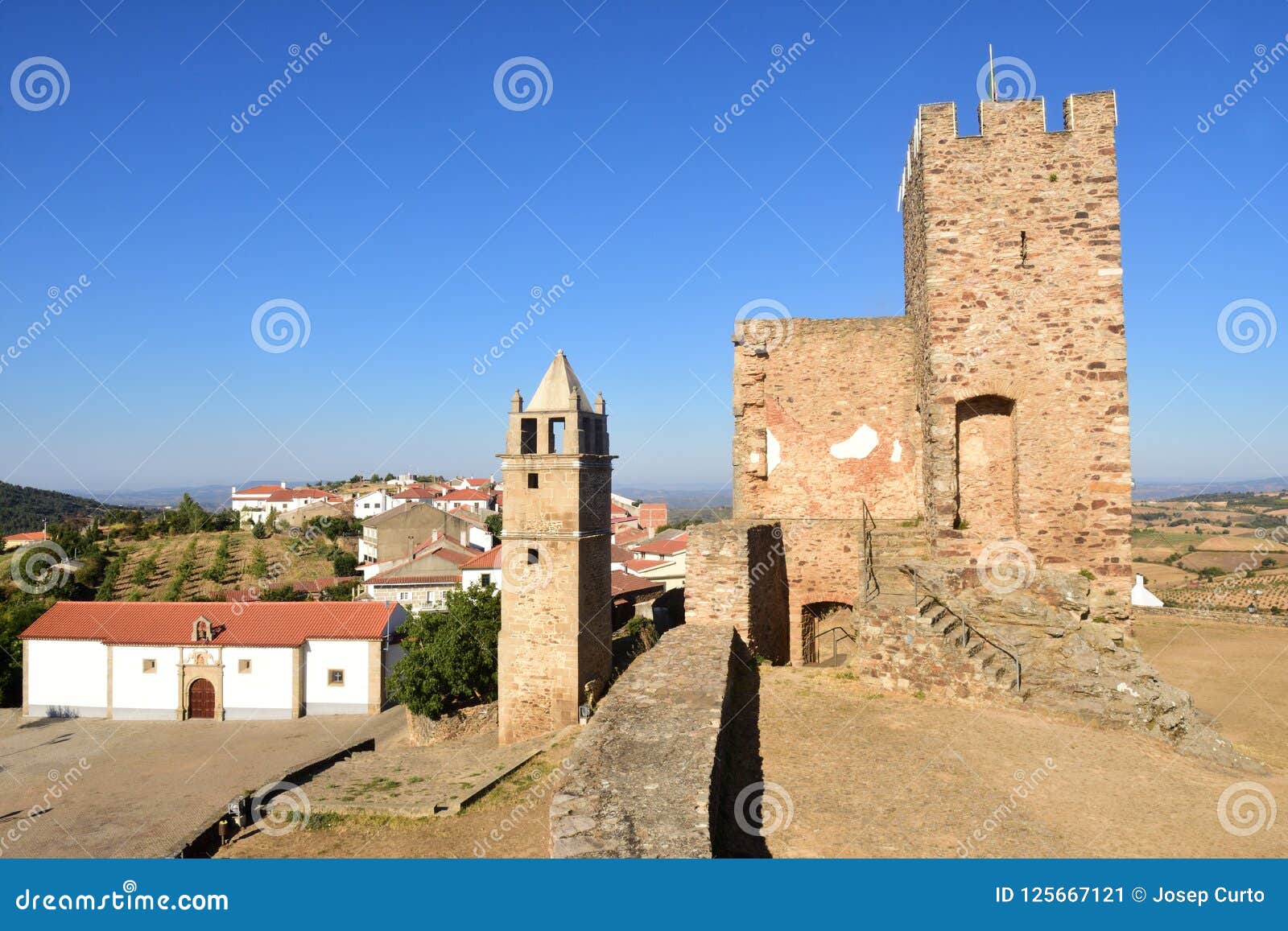 view of tower and the misericordia church, mogadouro, tras os montes, po