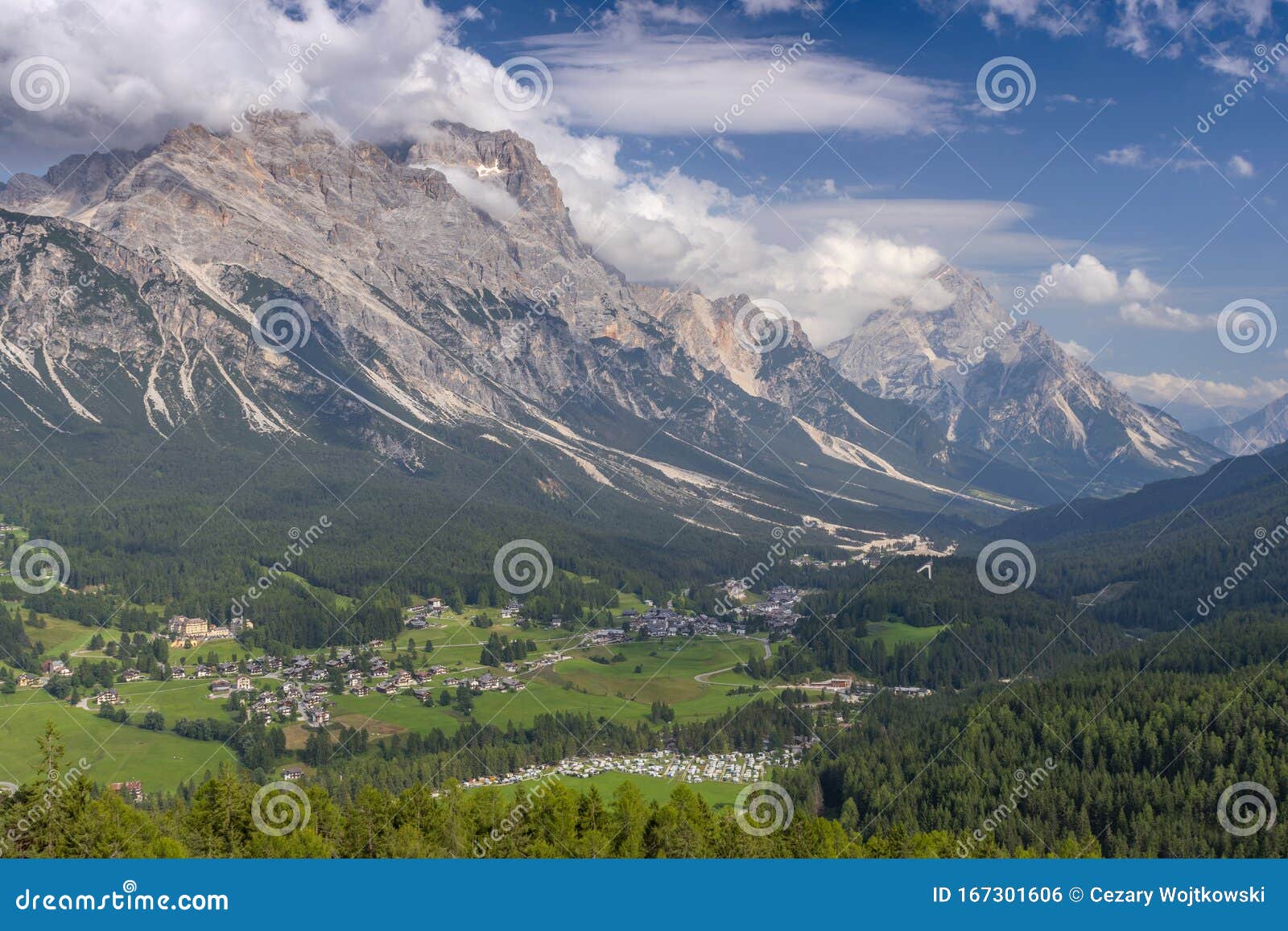 foto Cortina D'ampezzo: 1209 1919 Cadore old photo CB339 ^ La valle a nord 