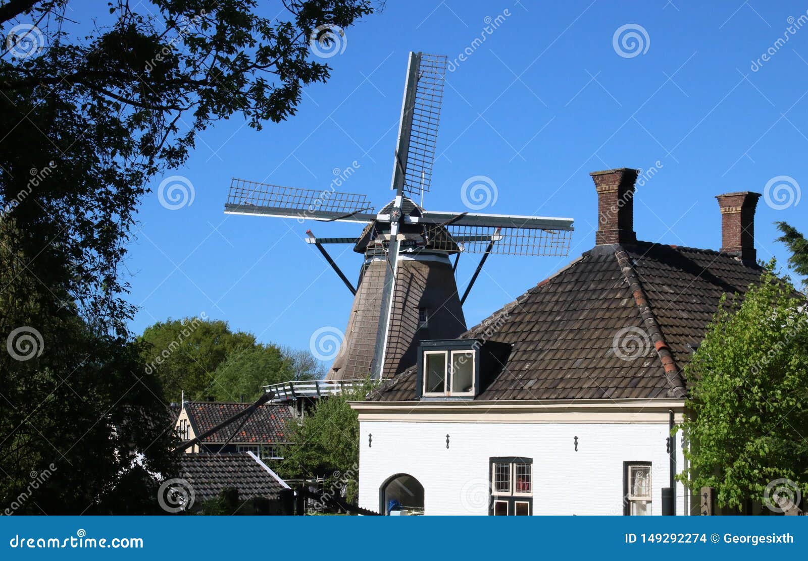 Molen De Herder Windmill Leiden Netherlands Editorial Stock Image 