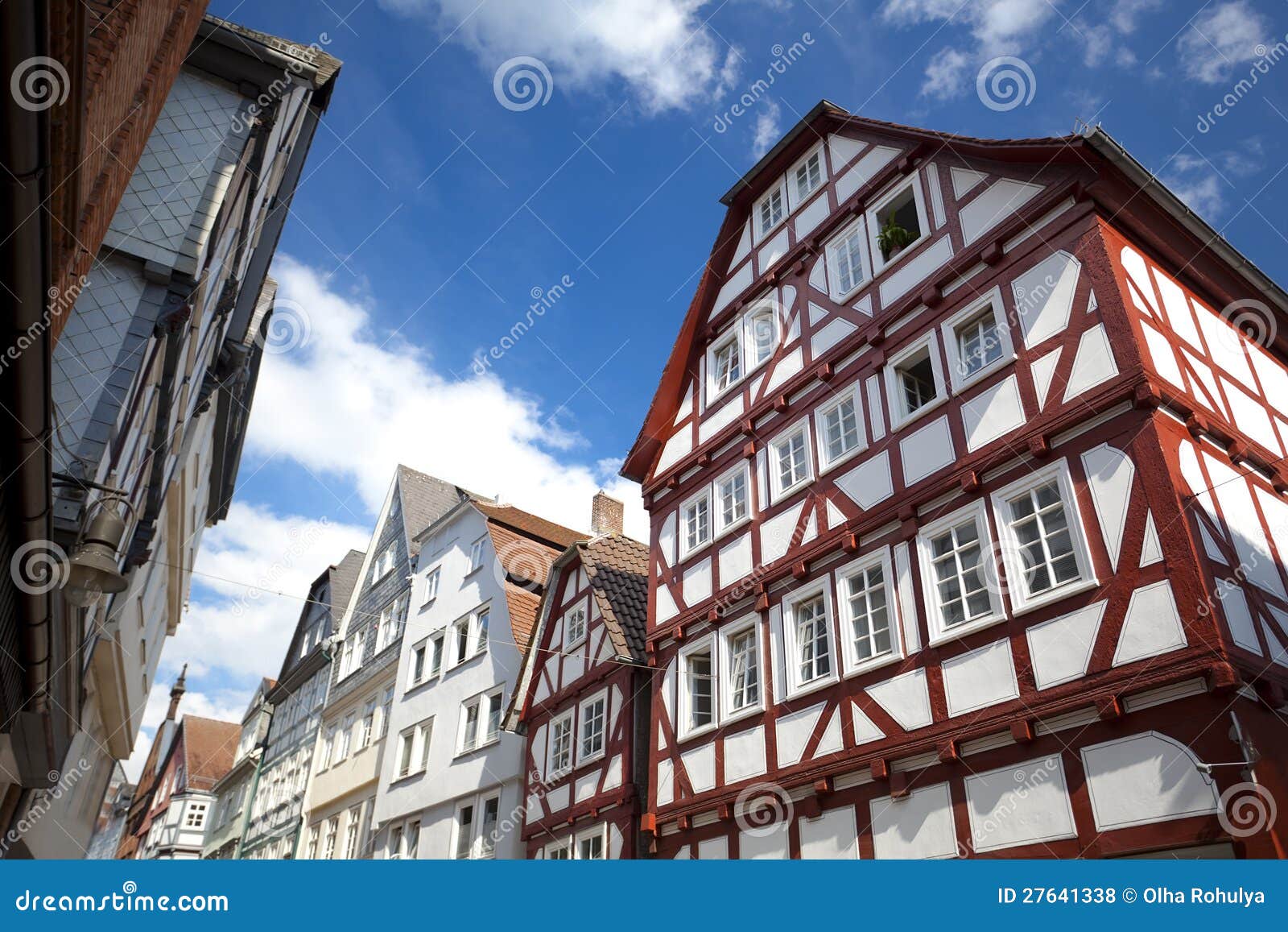 View on Traditional German Homes in Marburg Stock Photo Image of cloud, historical 27641338