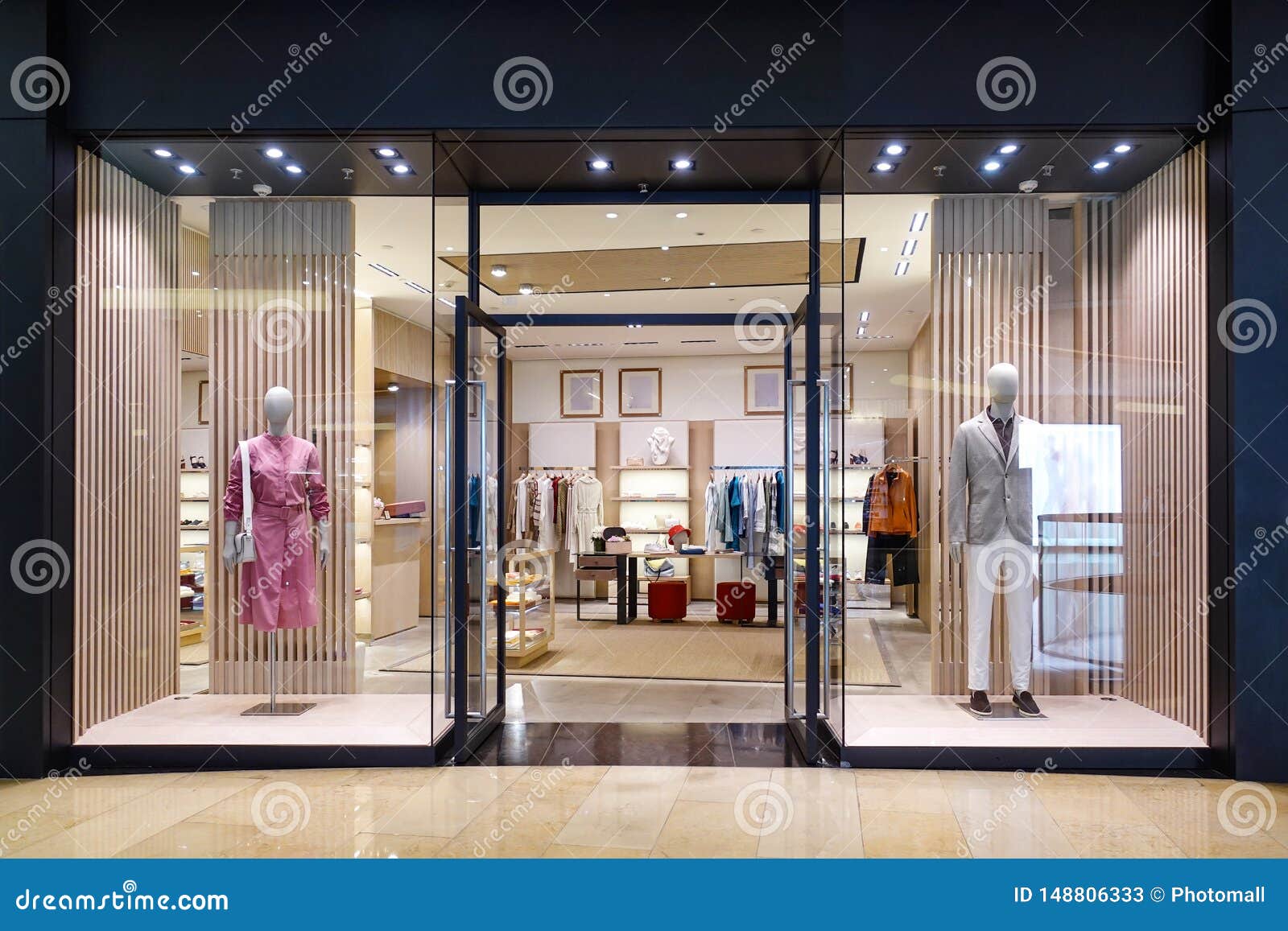 Trendy Fashion Shop Window Front Clothing Store Stock Image - Image of ...