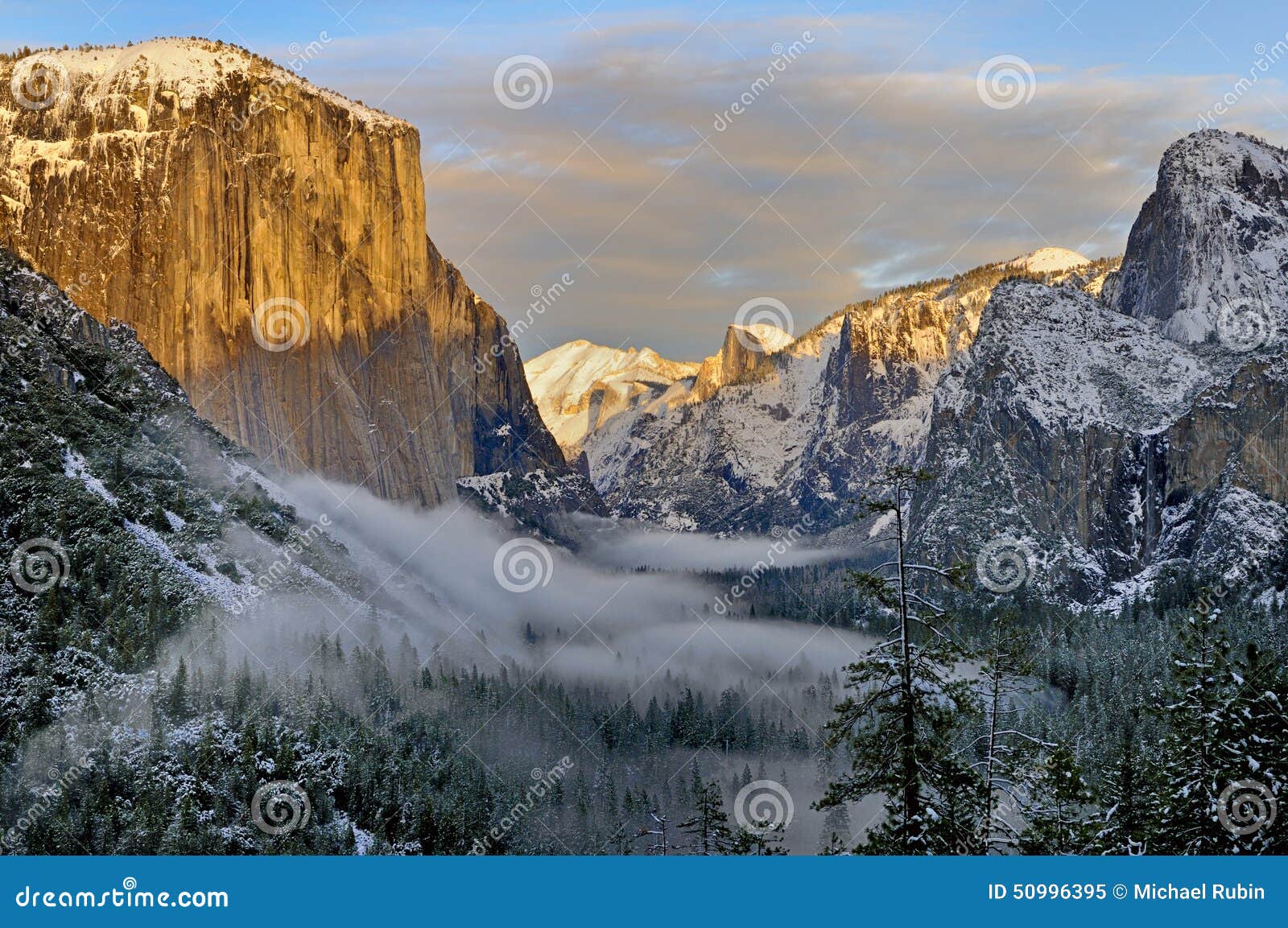 view from tunnel view of foggy yosemite valley, yosemite national park