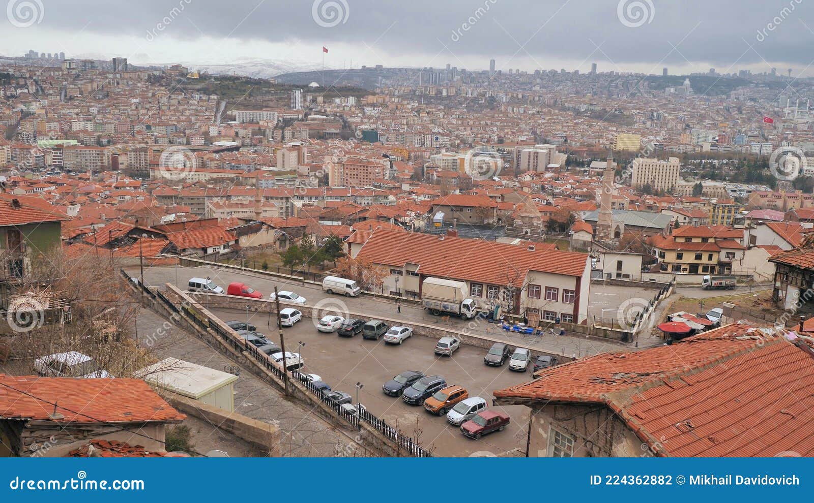 View of the Turkish Capital Ankara from the Castle on Top. Stock Photo