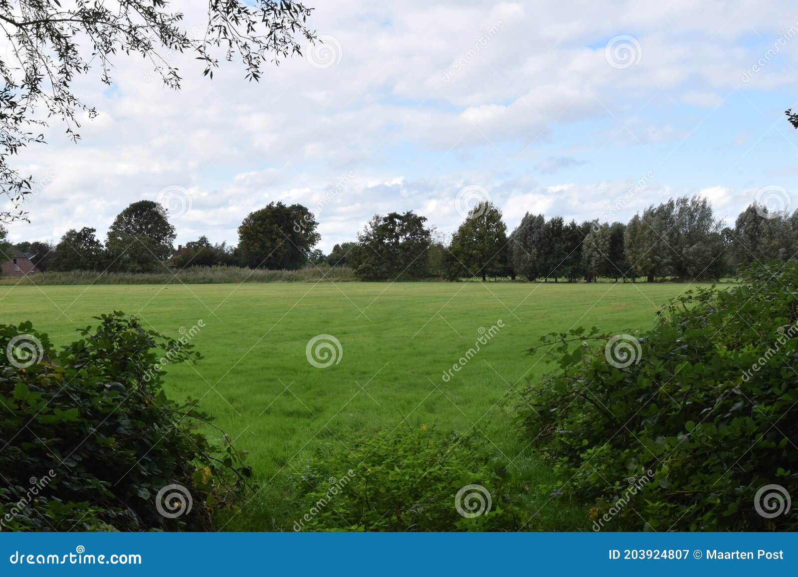 landscape in a typical dutch streamvalley, river aa