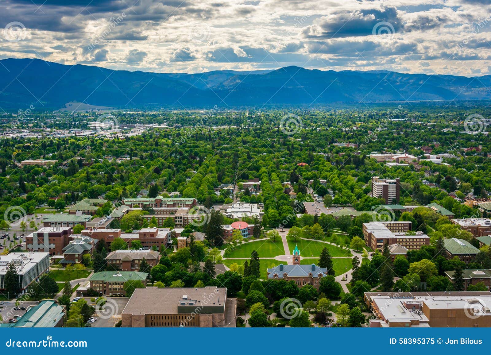 view of university of montana from mount sentinel, in missoula,