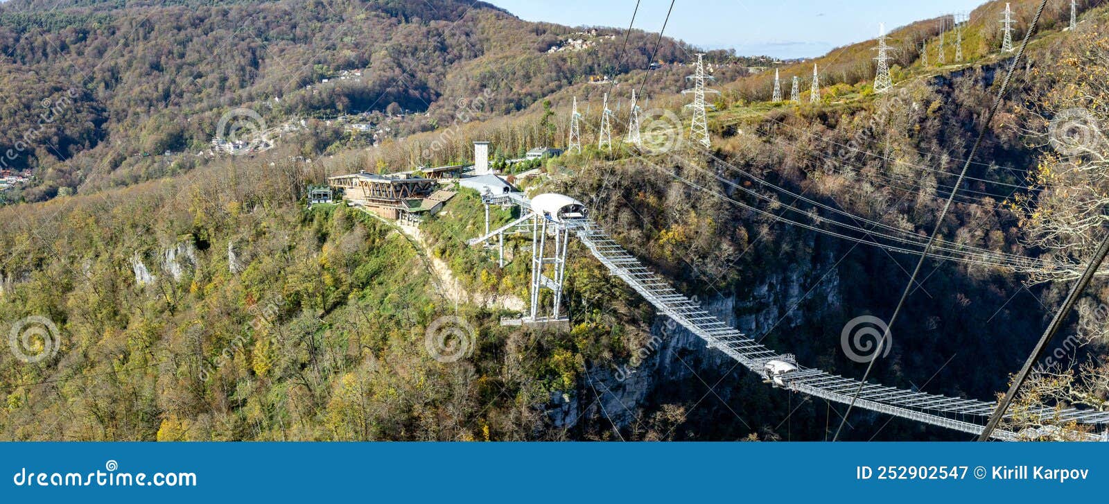 view of the valley of the mzymta river with built structures in adler